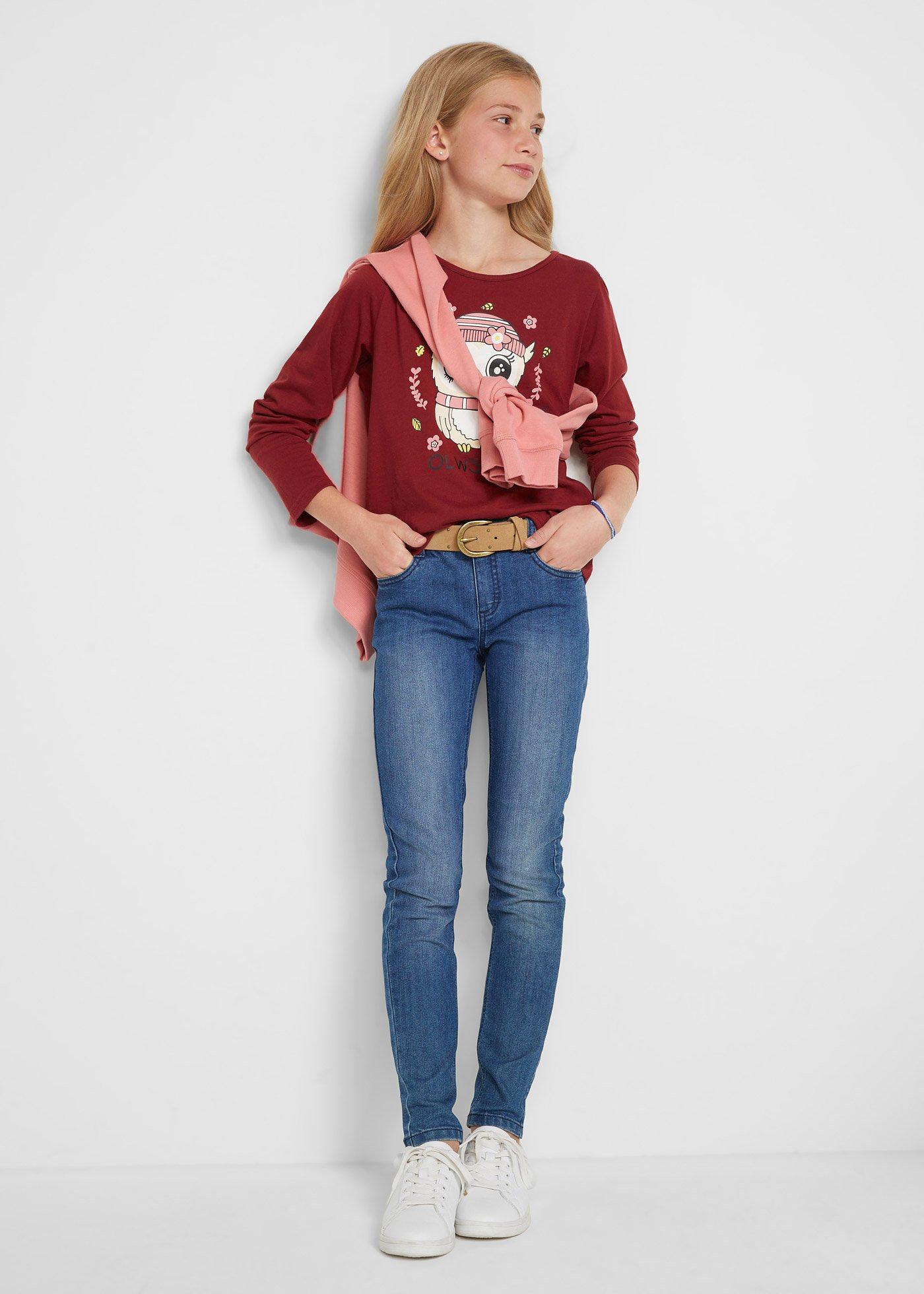 Dżinsy dziewczęce skinny fit, mid waist - Bonprix
