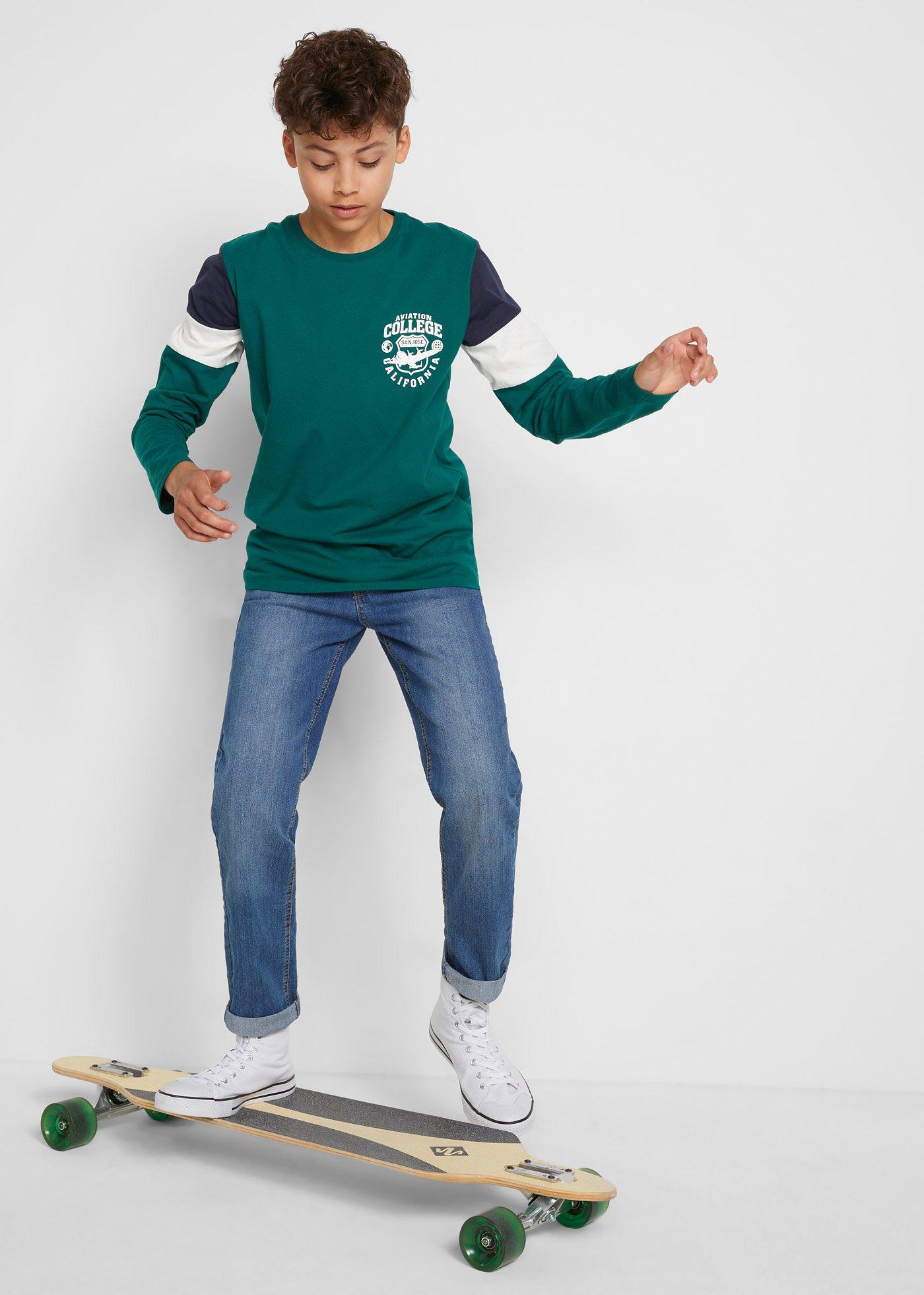 Shirt z długim rękawem (2 szt.), bawełna organiczna - Bonprix