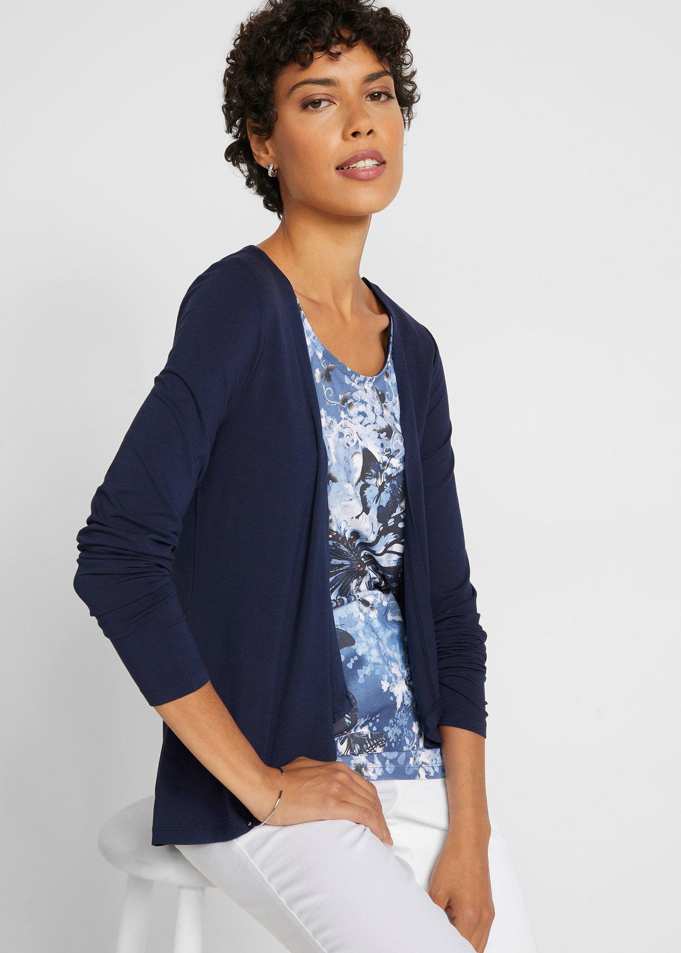 Shirt 2 w 1 z nadrukiem - Bonprix