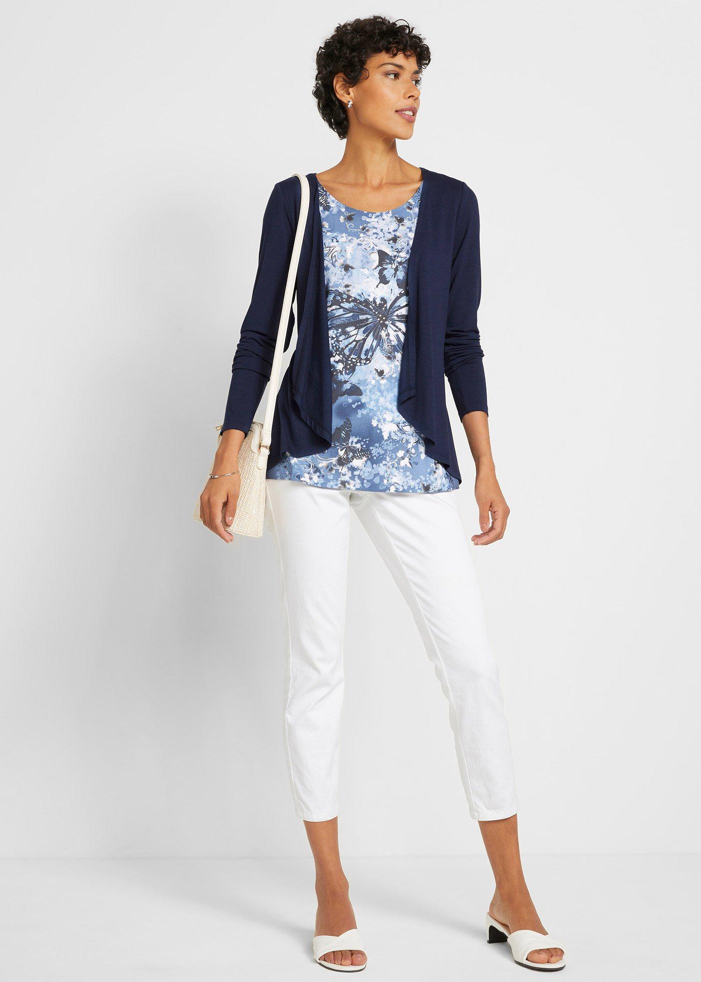 Shirt 2 w 1 z nadrukiem - Bonprix