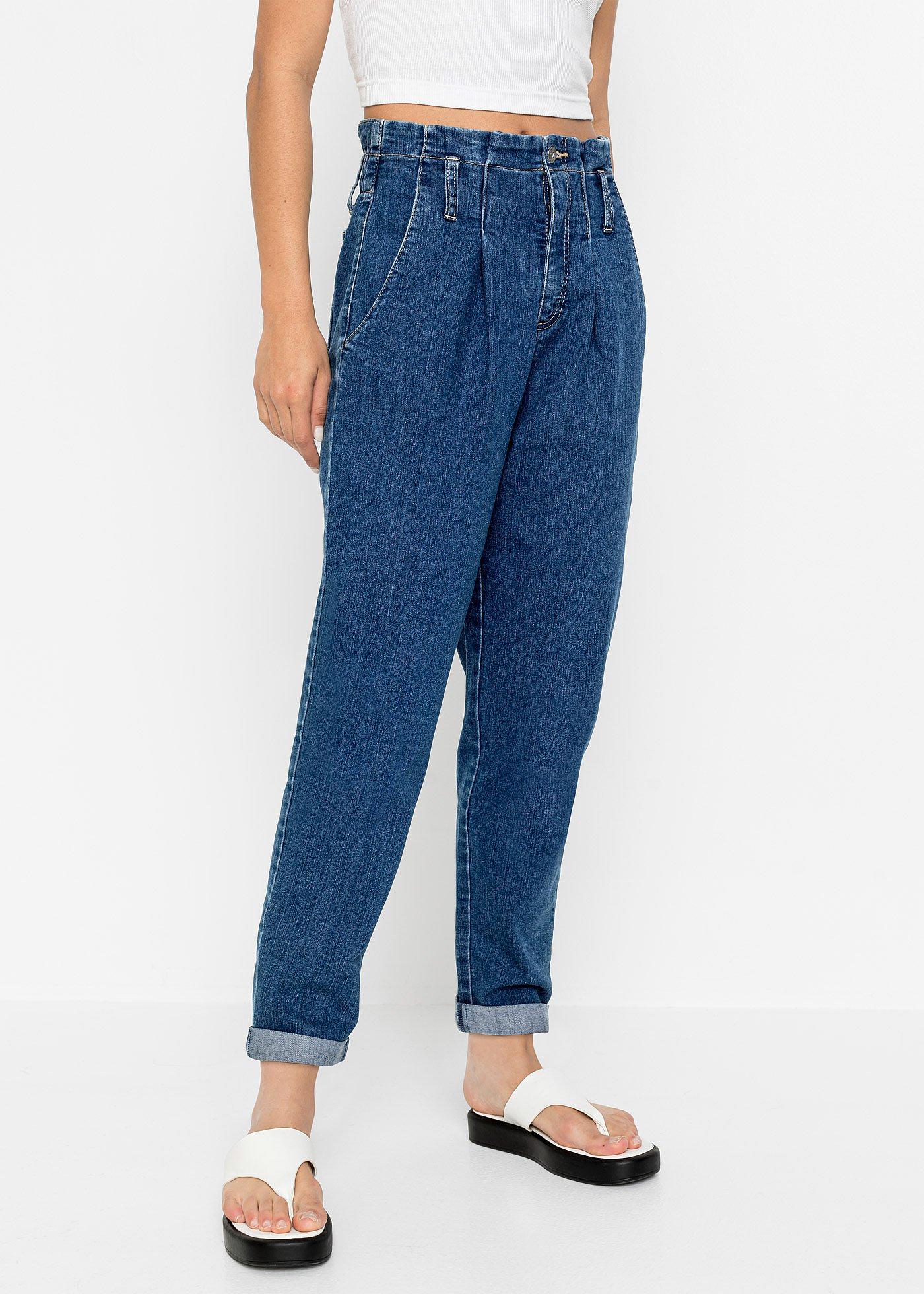 Dżinsy Mom, high waist, ze stretchem - Bonprix