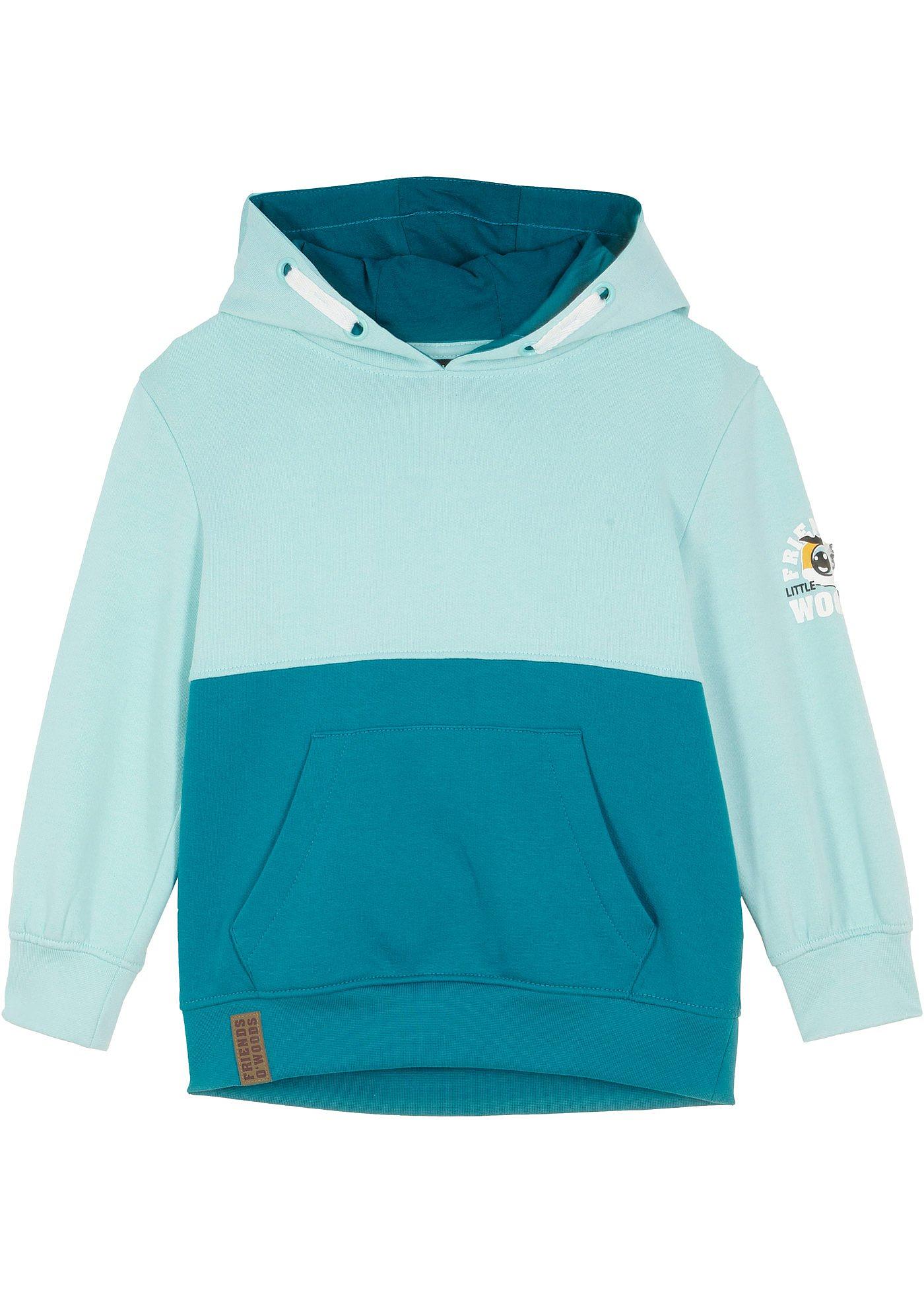 Bluza z kapturem z miękkiej mieszanki bawełny - Bonprix