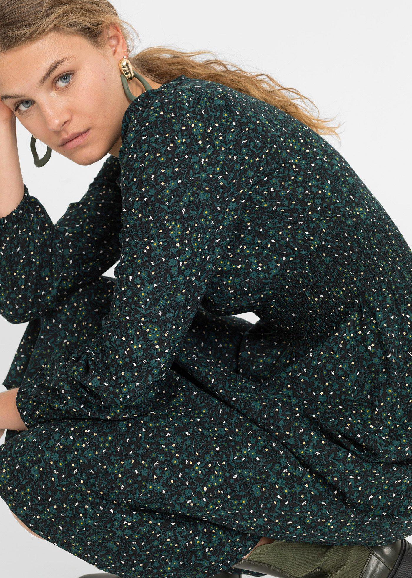 Sukienka midi w kwiaty - Bonprix