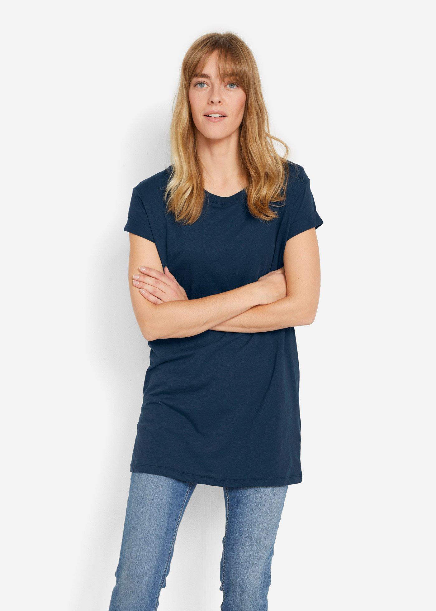Długi T-shirt z czystej bawełny - Bonprix