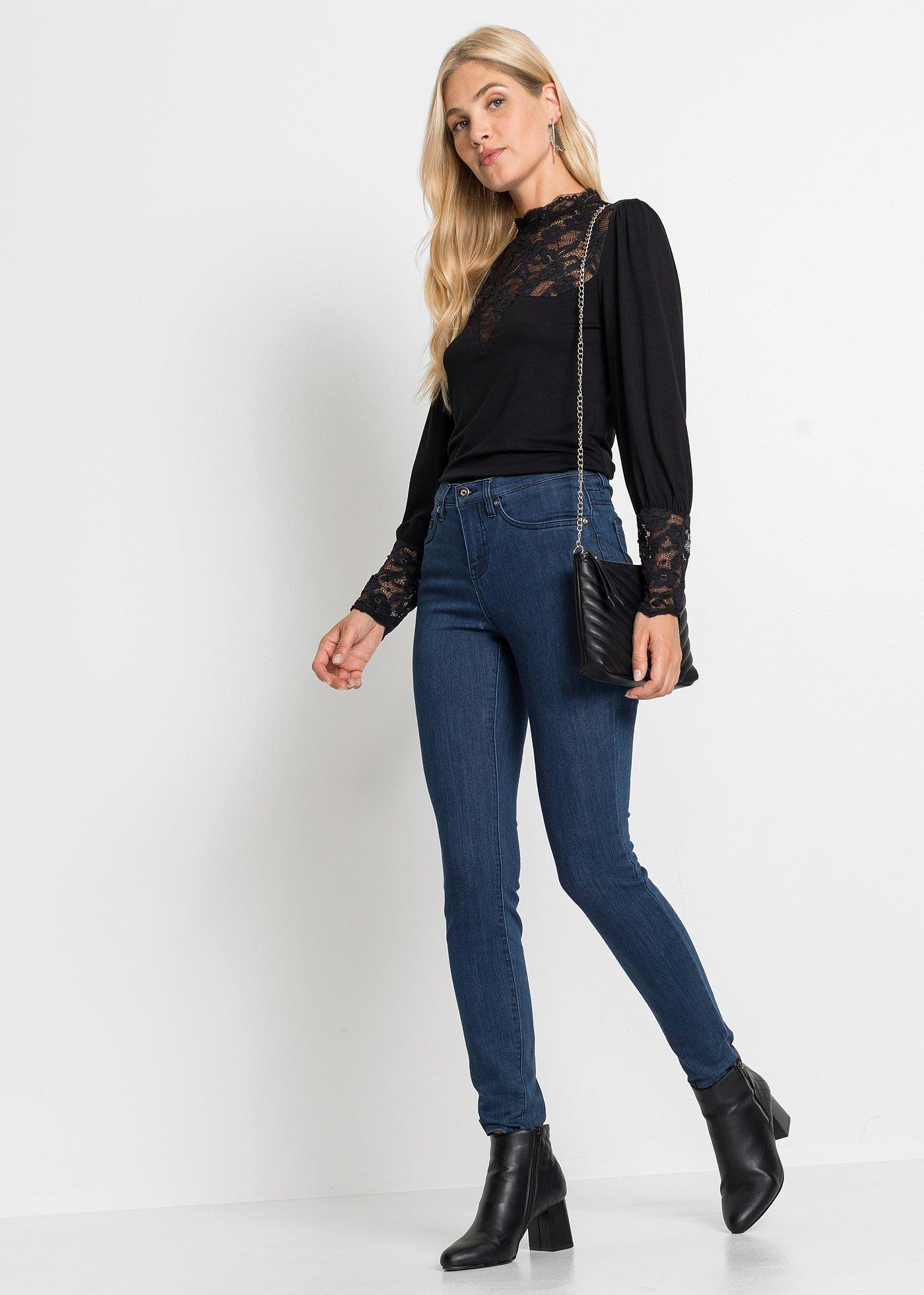 Bluzka z długim rękawem z mieszanki wiskozy - Bonprix