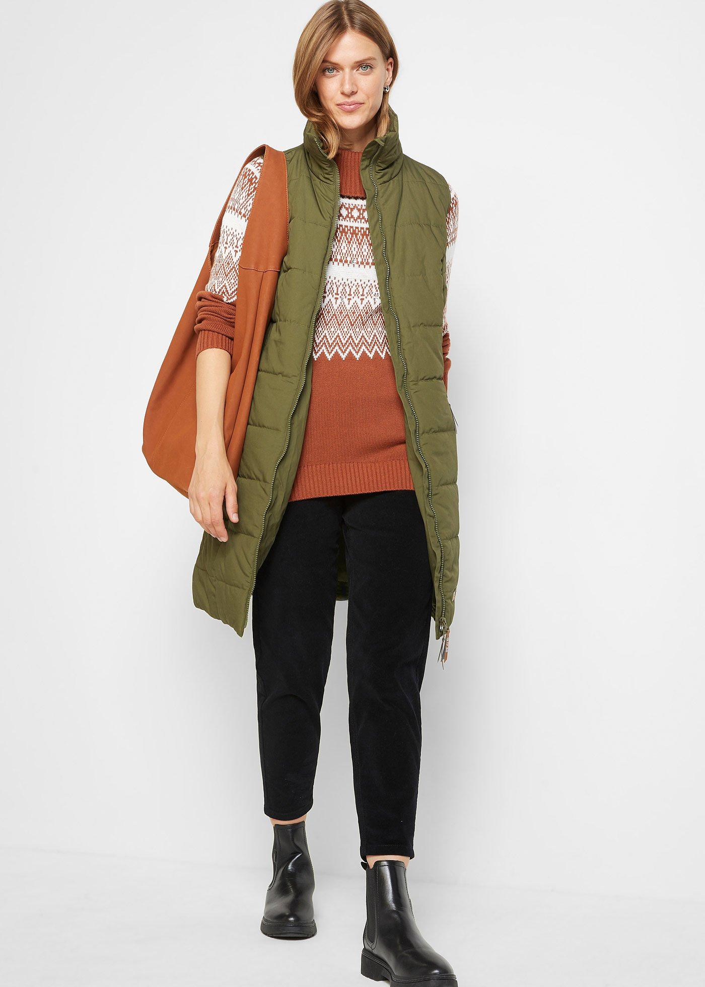 Długa kamizelka ze stójką - Bonprix