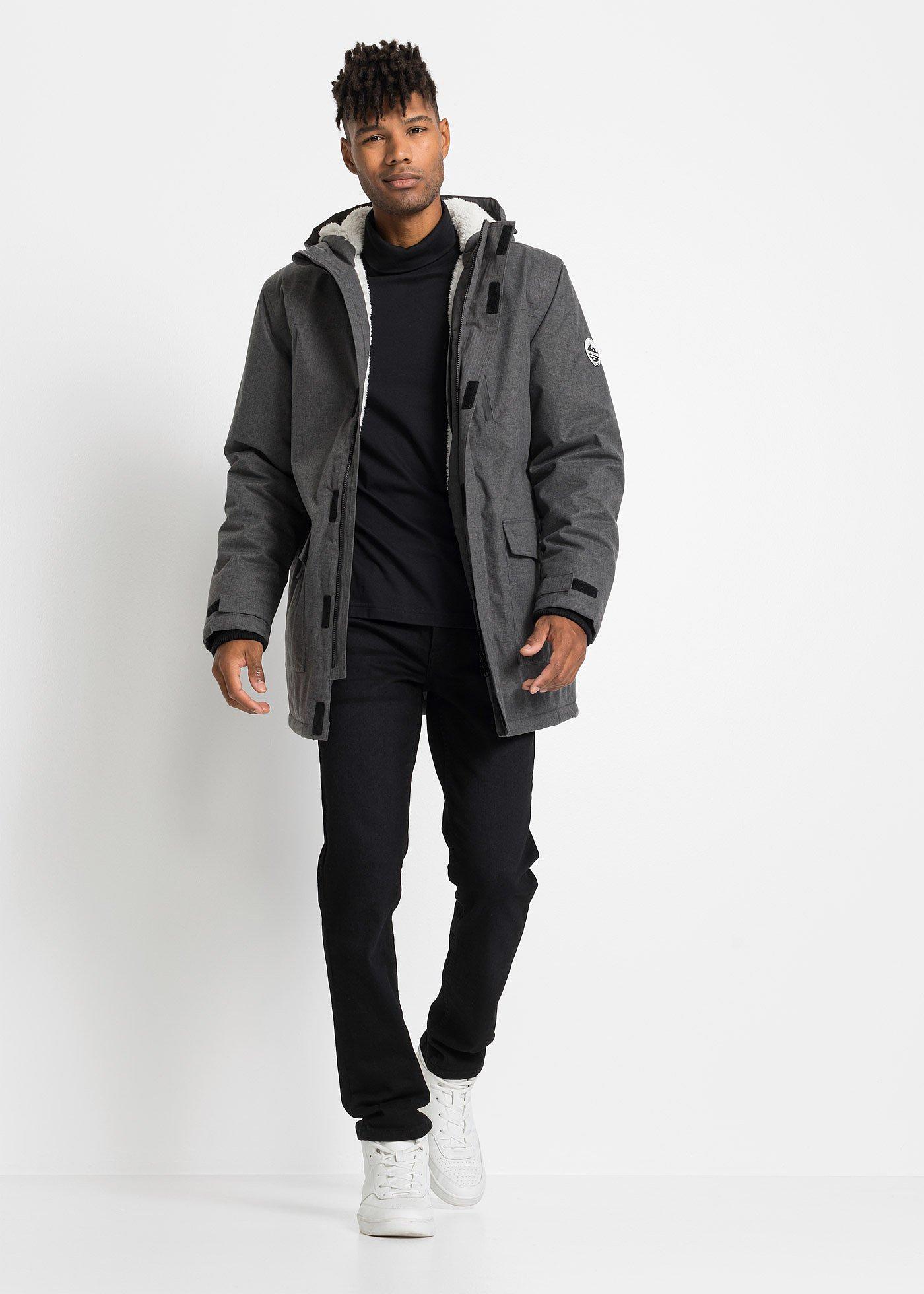 Parka funkcyjna outdoorowa z polarem barankiem - Bonprix