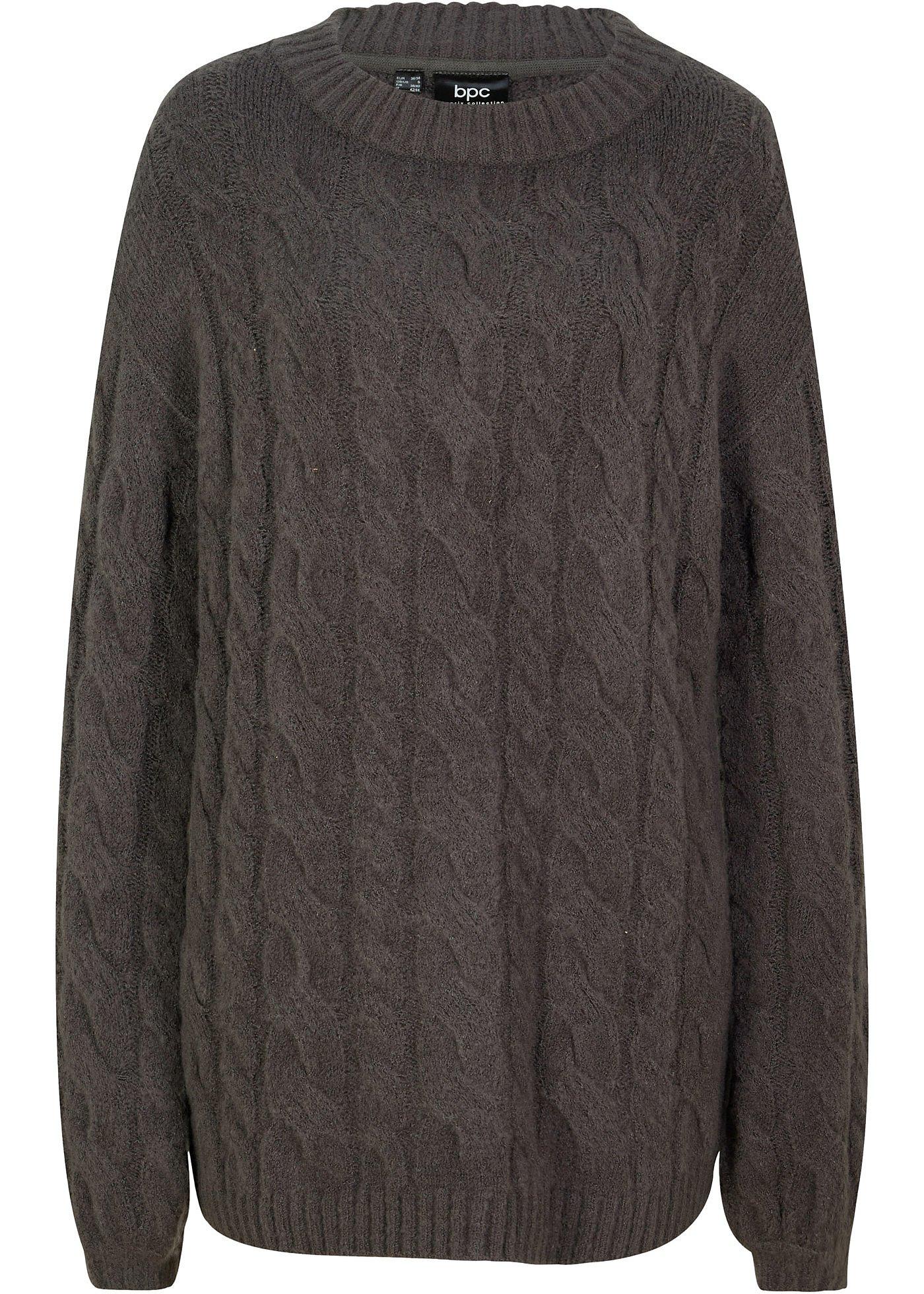 Oversize-Pullover mit Zopfmuster