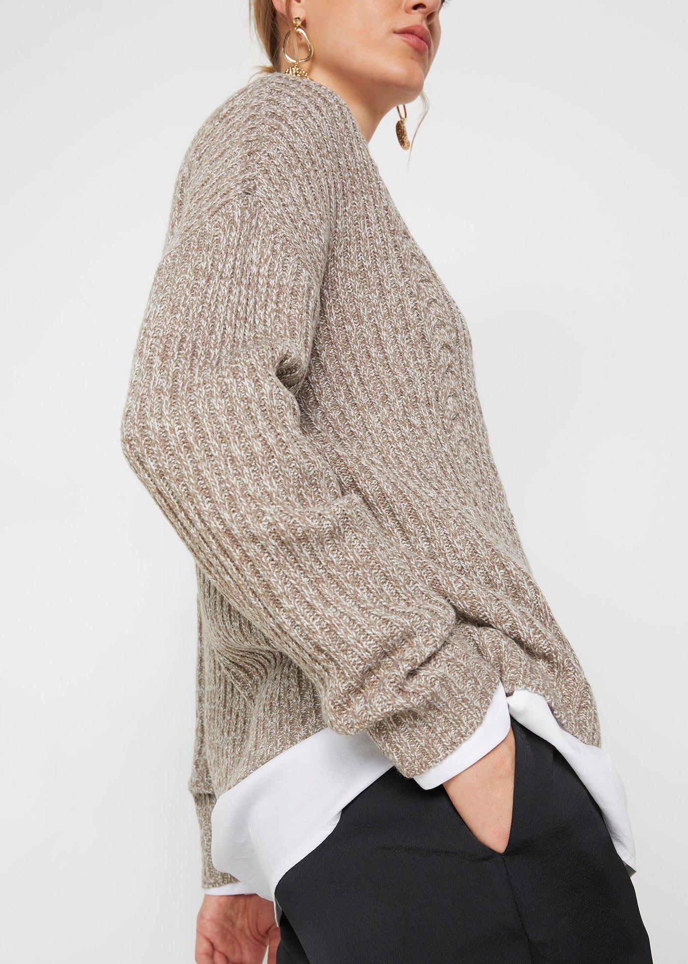 Sweter oversize w warkocze - Bonprix