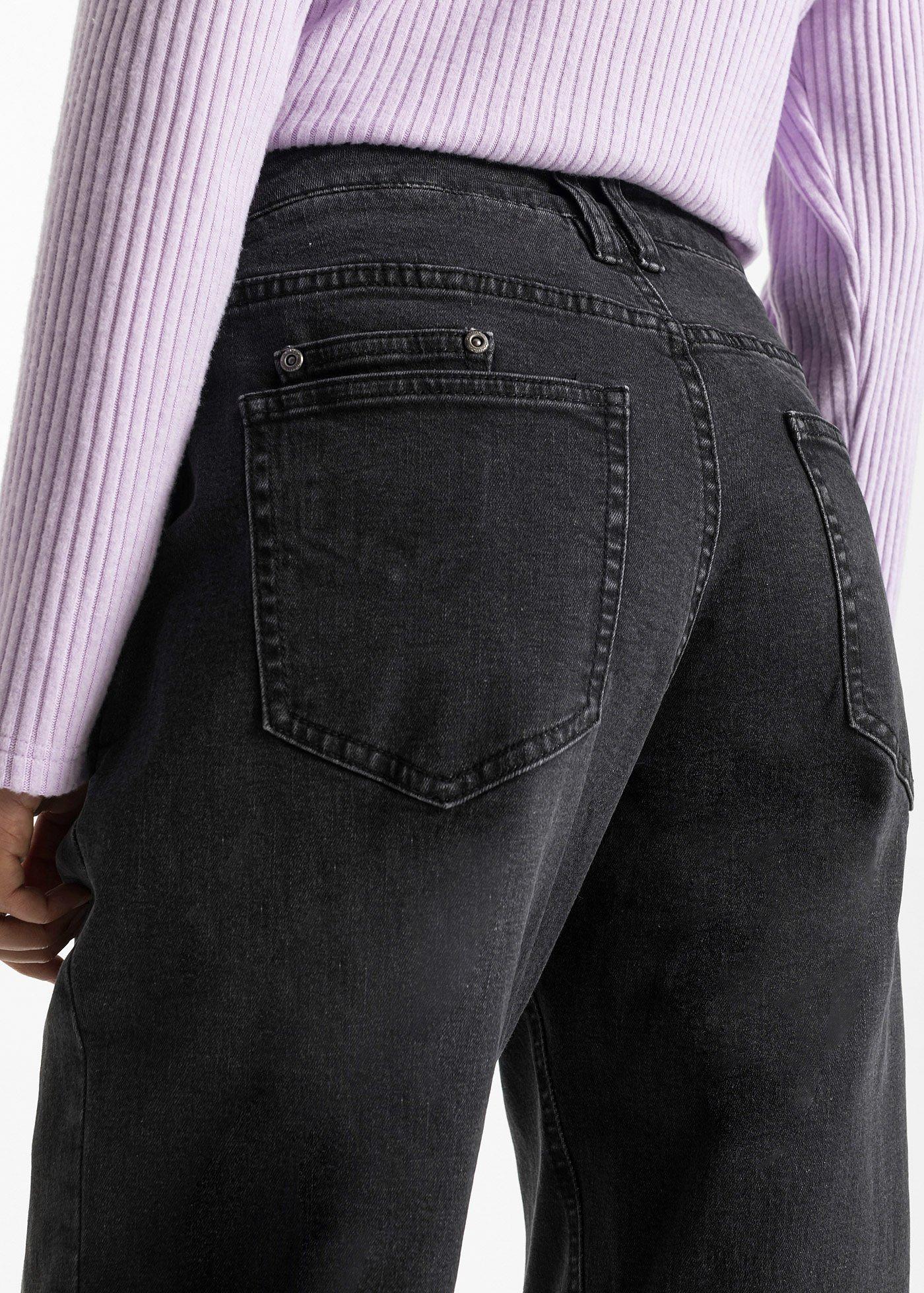 Dżinsy barrel, mid waist, ze stretchem - Bonprix