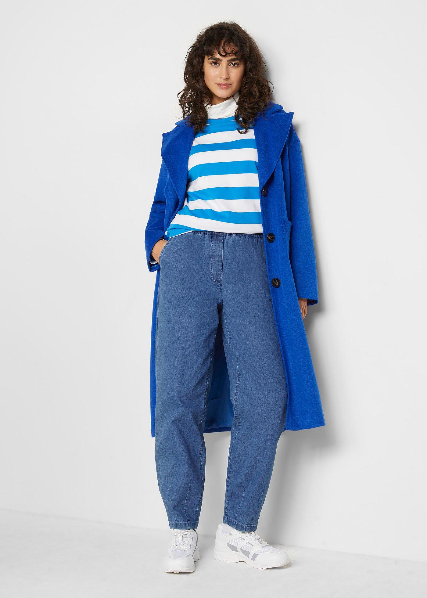 Dżinsy Mom, high waist, wygodny pasek - Bonprix