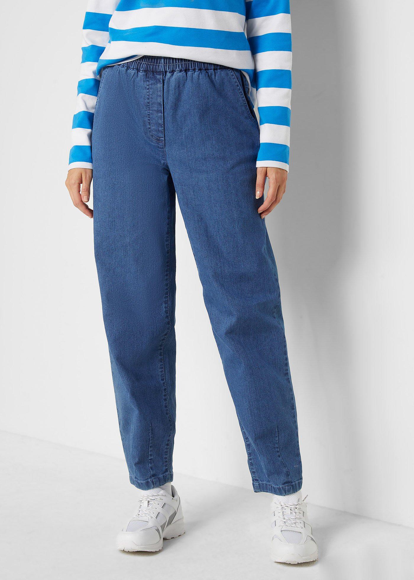 Dżinsy Mom, high waist, wygodny pasek - Bonprix