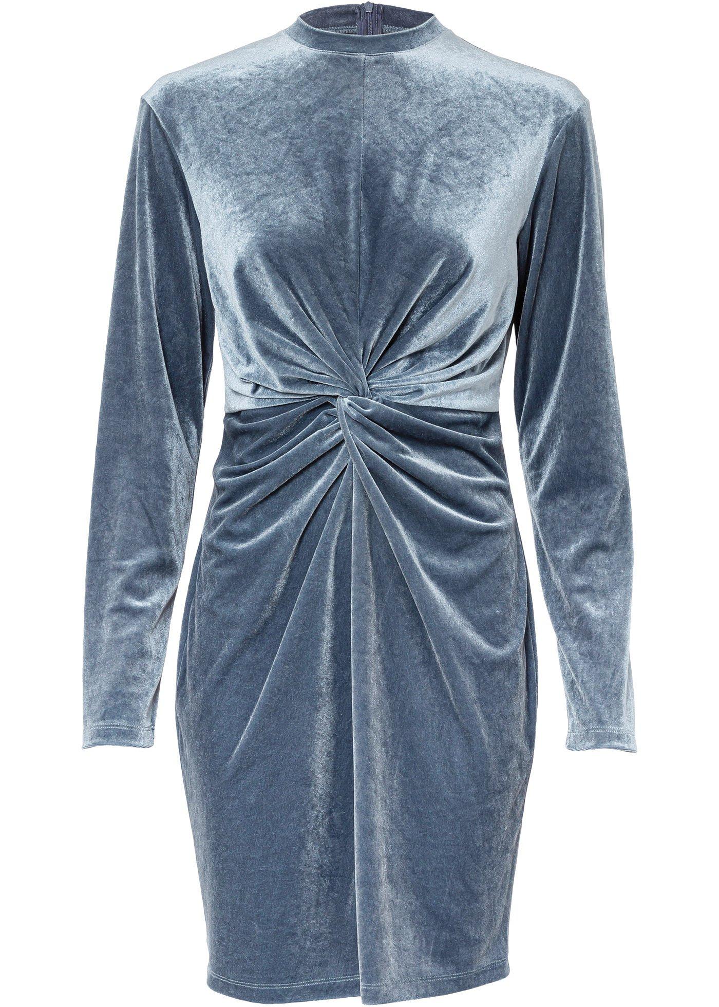 Samt-Kleid mit modischem Detail