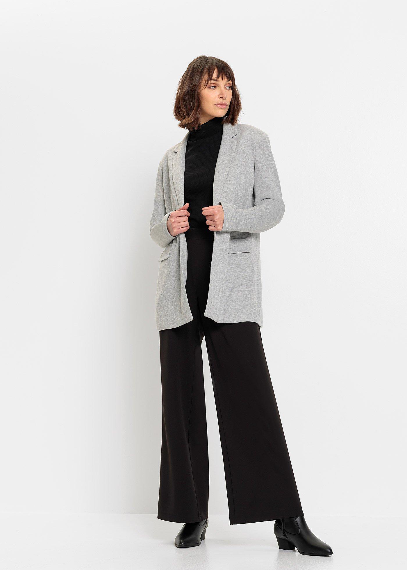 Długi żakiet z dżerseju z kieszeniami - Bonprix