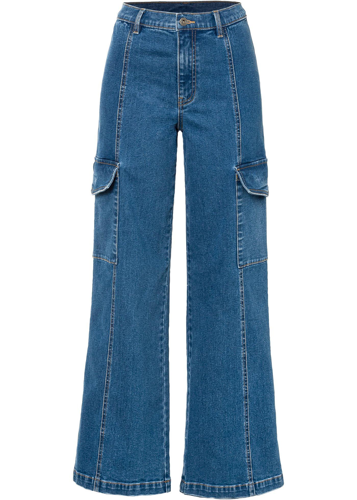 Weite Jeans mit Cargotaschen