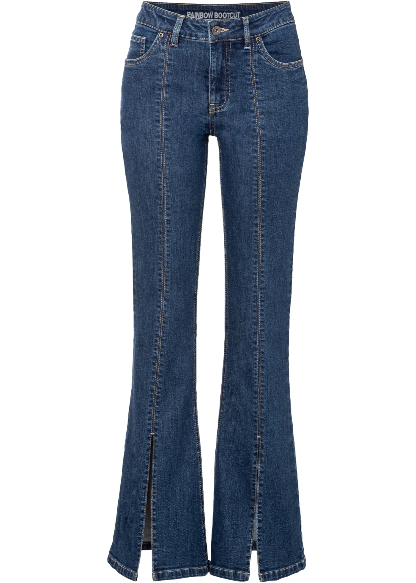 Bootcut-Jeans mit Schlitzdetail mit Positive Denim #1 Fabric