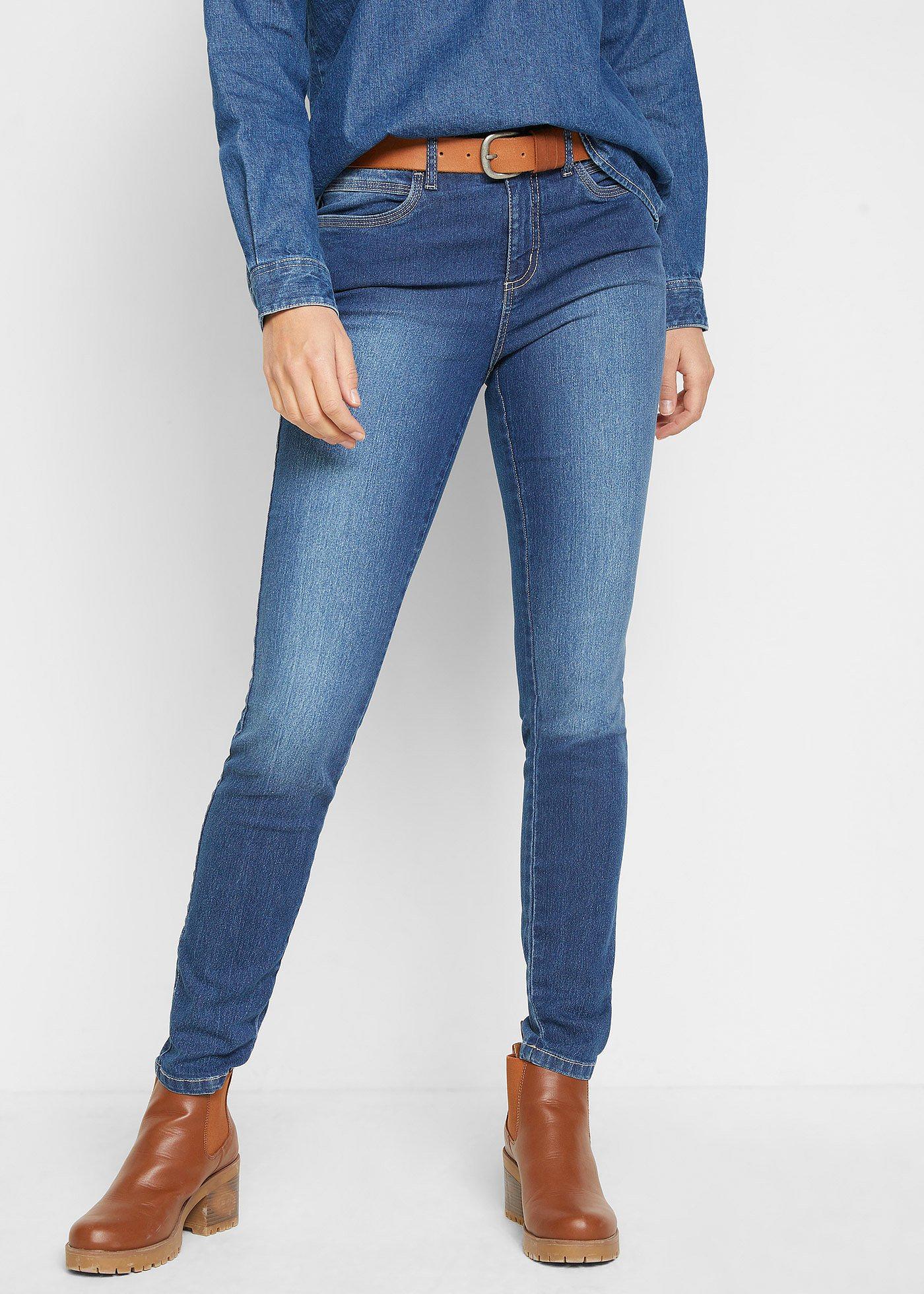 Dżinsy Skinny, mid waist ze stretchem, Skinny - Bonprix
