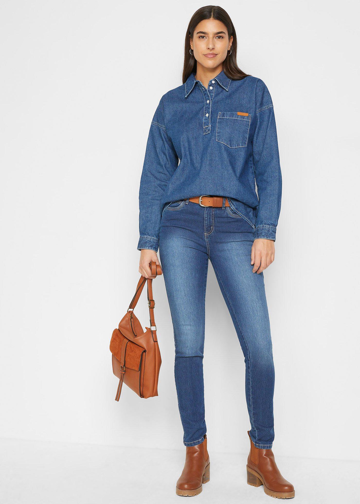 Dżinsy Skinny, mid waist ze stretchem, Skinny - Bonprix