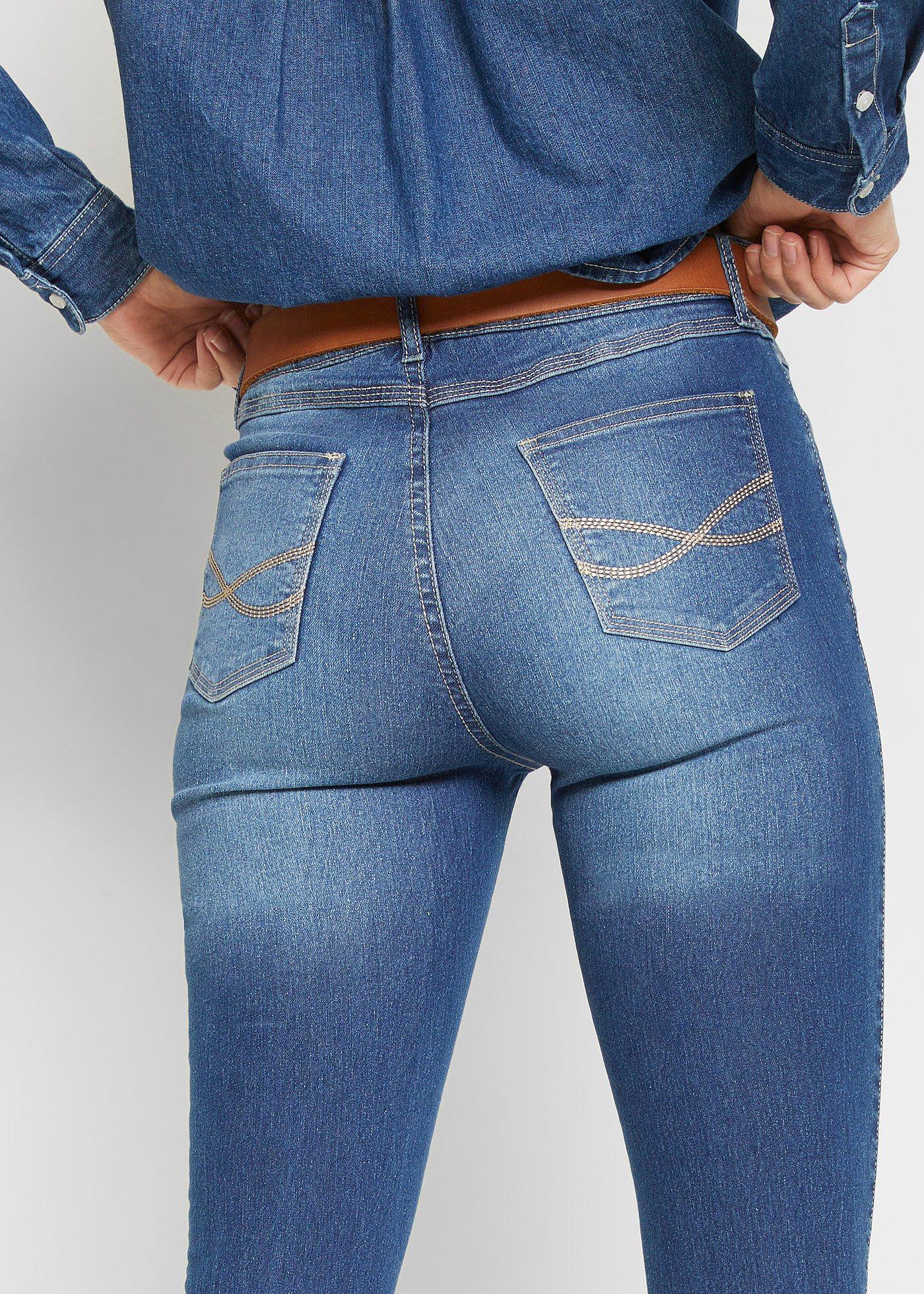 Dżinsy Skinny, mid waist ze stretchem, Skinny - Bonprix