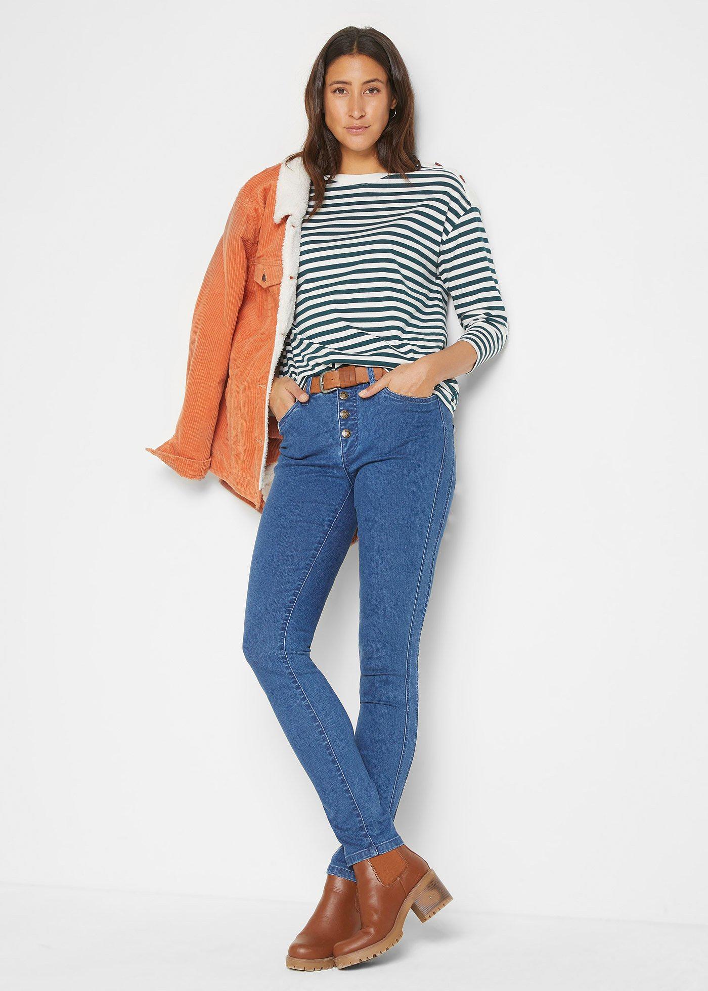 Shirt z długim rękawem i guzikami, oversized - Bonprix