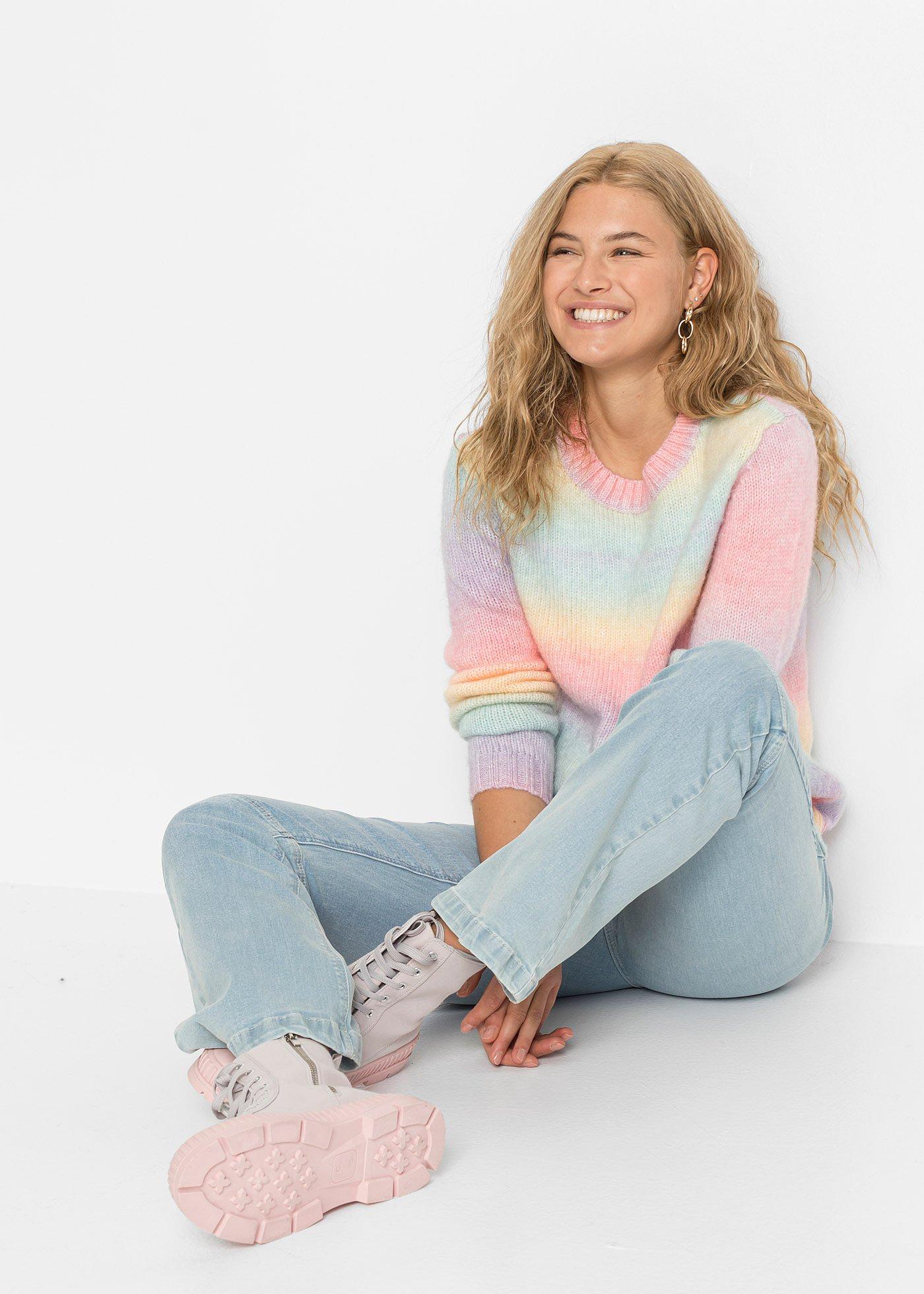 Ciepły sweter z miękkiej mieszanki wełny - Bonprix