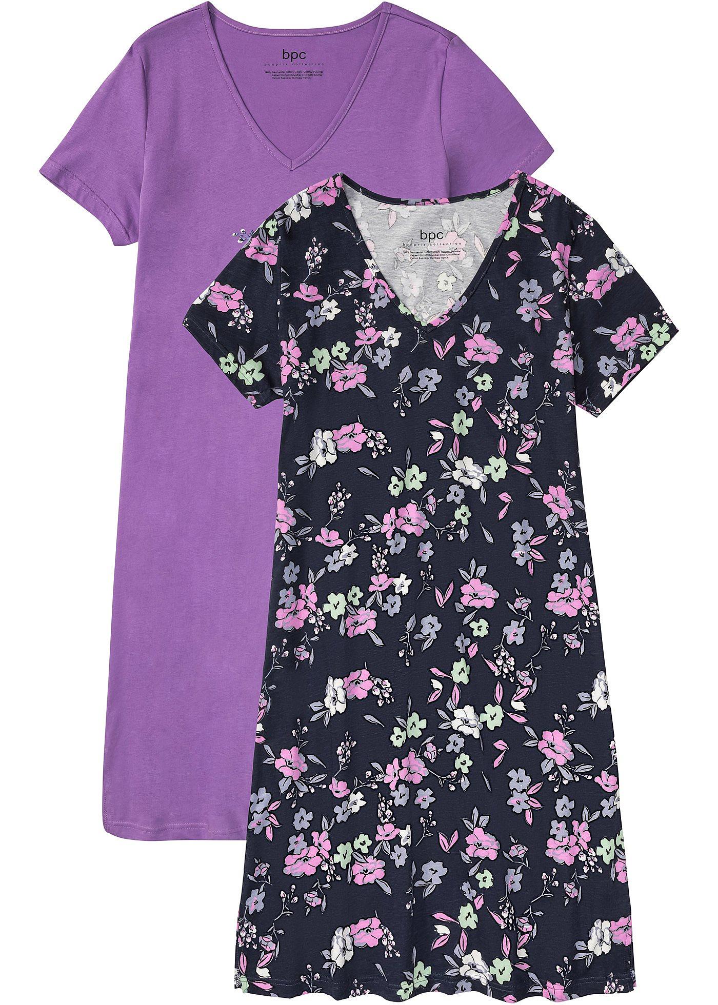 Bawełniana, krótka koszula nocna (2 szt.) - Bonprix