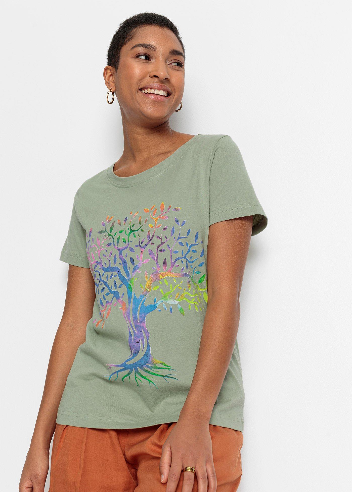 T-shirt z nadrukiem, bawełna organiczna - Bonprix