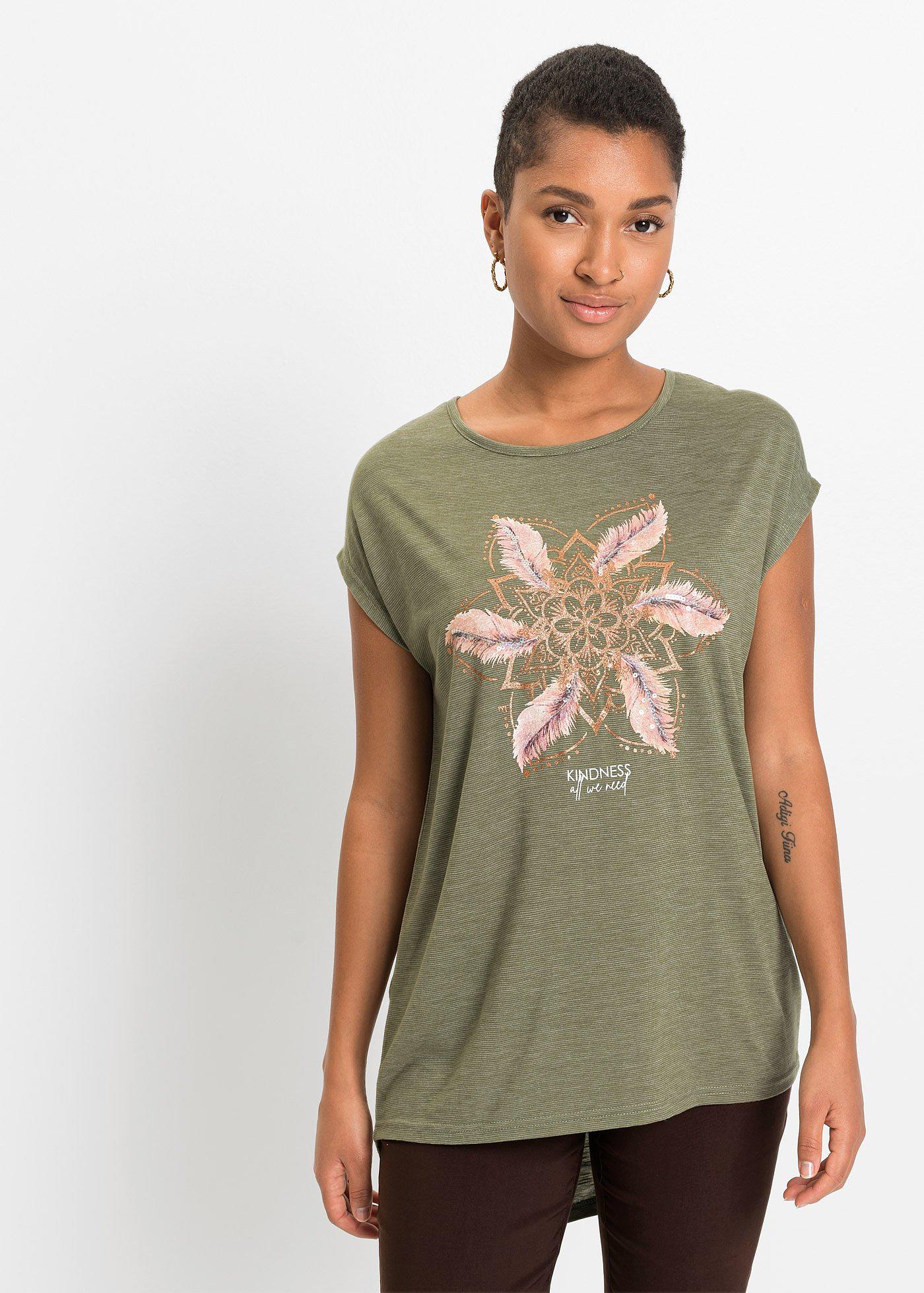 T-shirt z miękkiego materiału z domieszką wiskozy - Bonprix