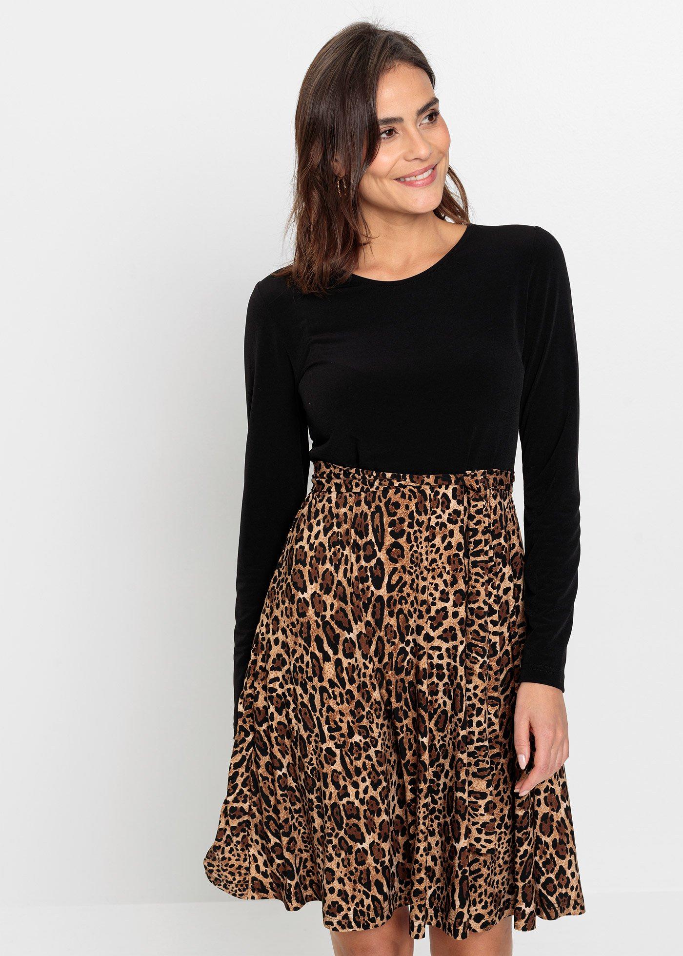 Sukienka mini z nadrukiem - Bonprix