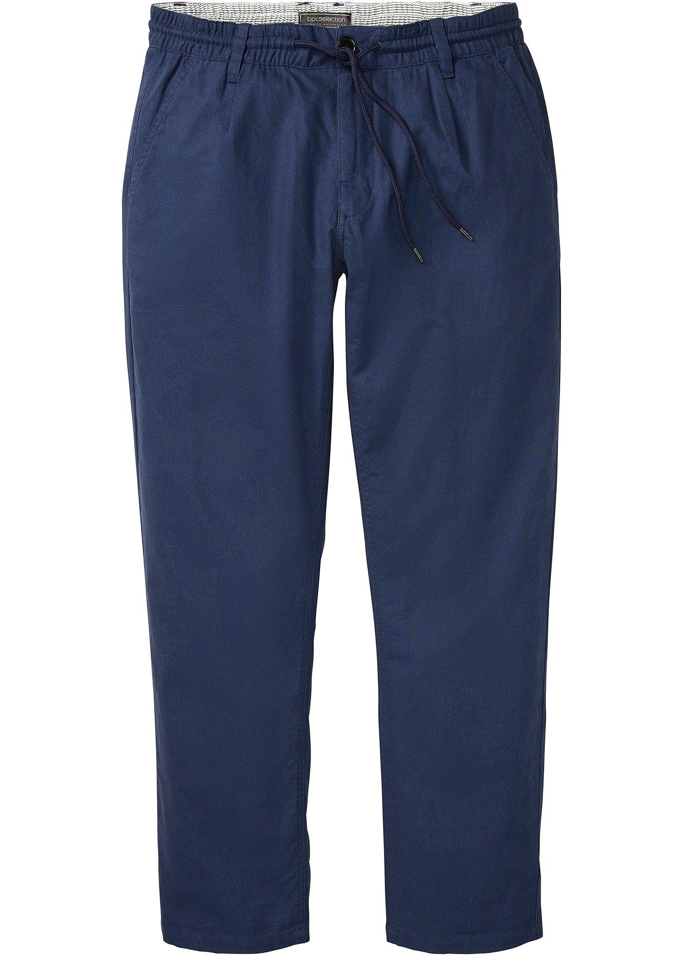 Pantalon jogger droit en lin mélangé, loose