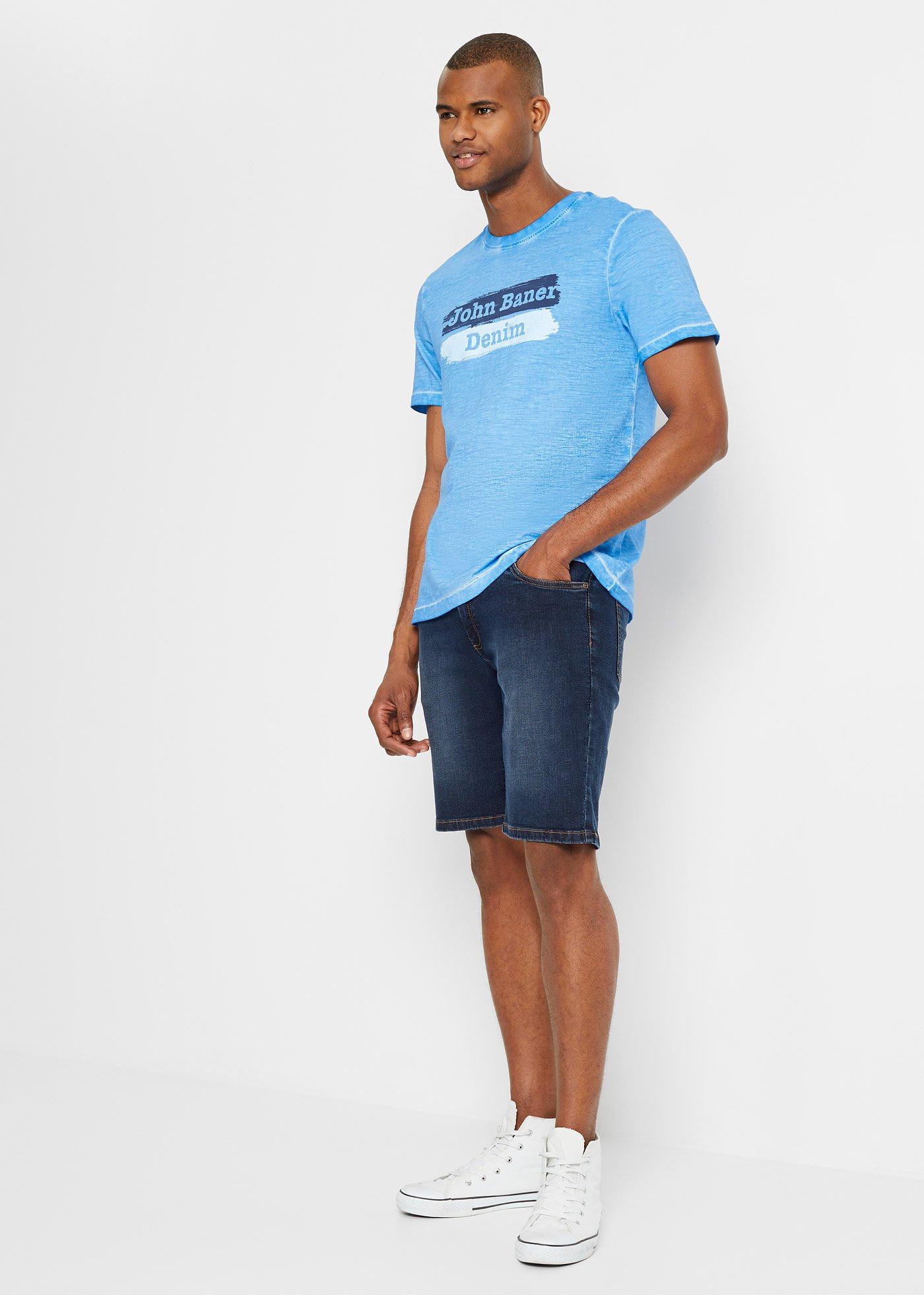 Bermudy dżinsowe ze stretchem, regular fit (2 pary) - Bonprix