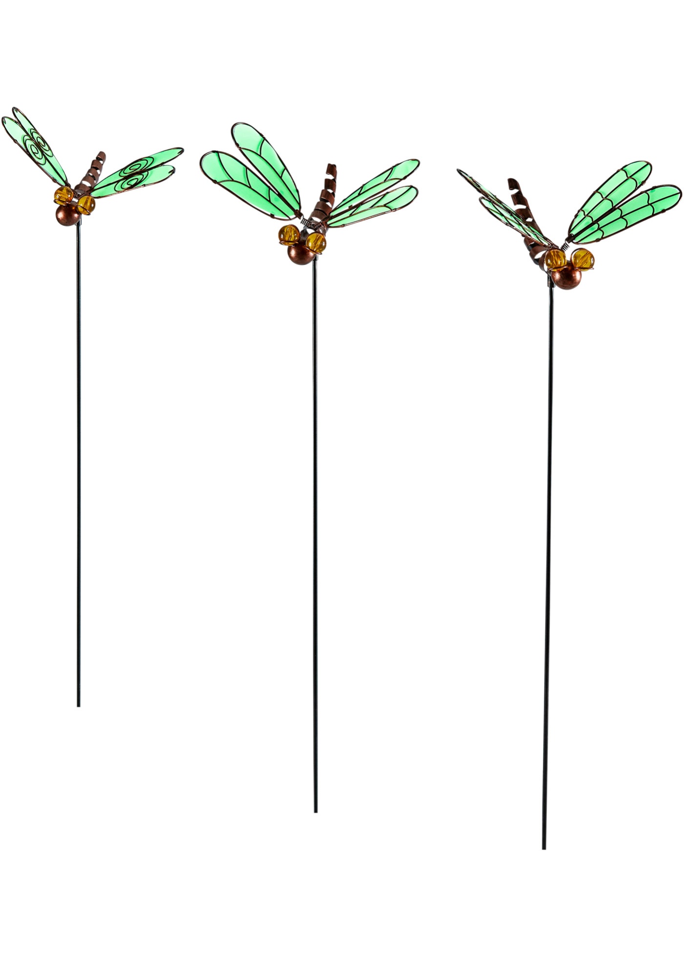 Gartenstecker Libelle mit Leuchtflügel (3er Pack)