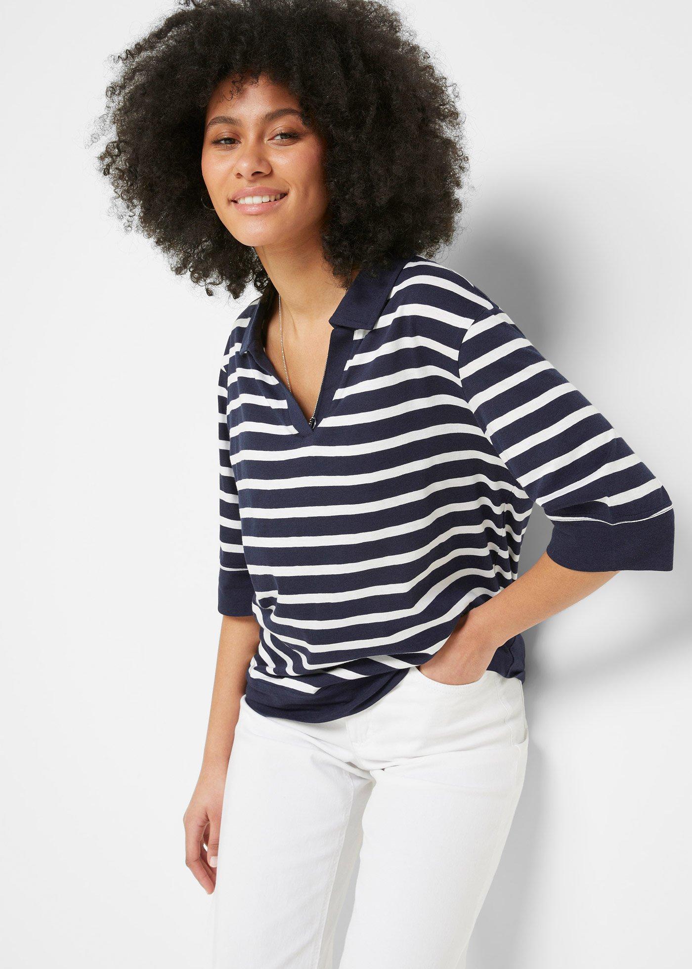 Shirt polo z mieszanki bawełny z wiskozą - Bonprix