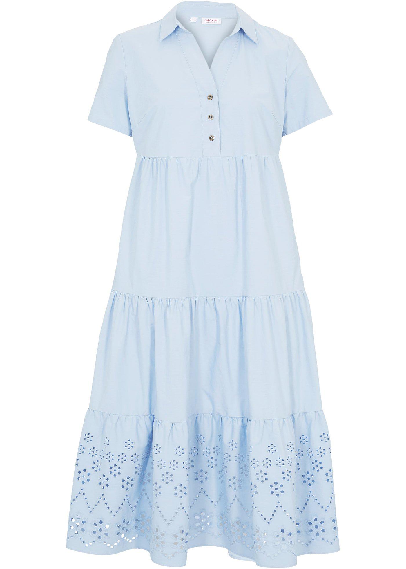Rochie gen tunică din bumbac 100% cu broderie perforată