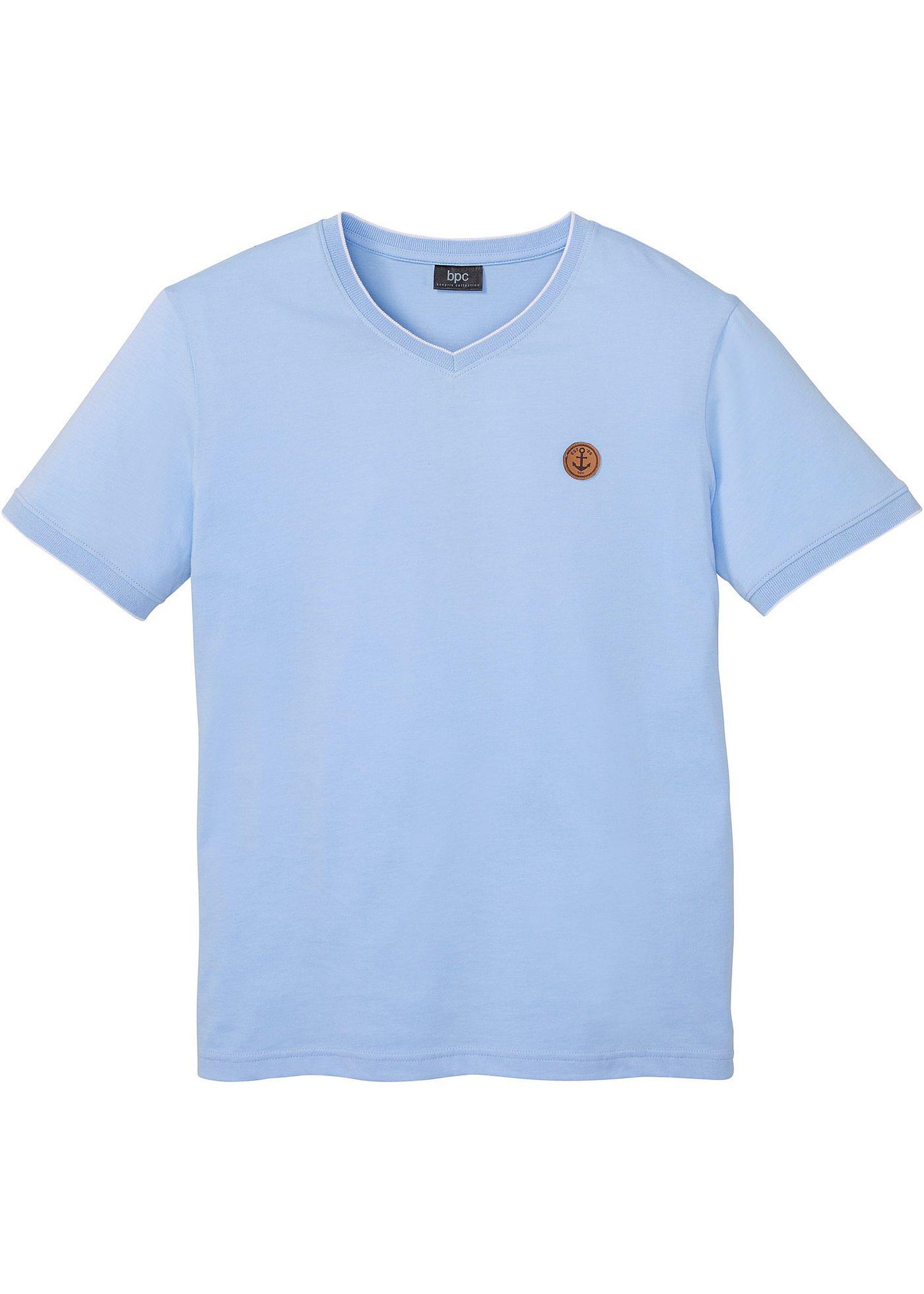 T-shirt col V double épaisseur