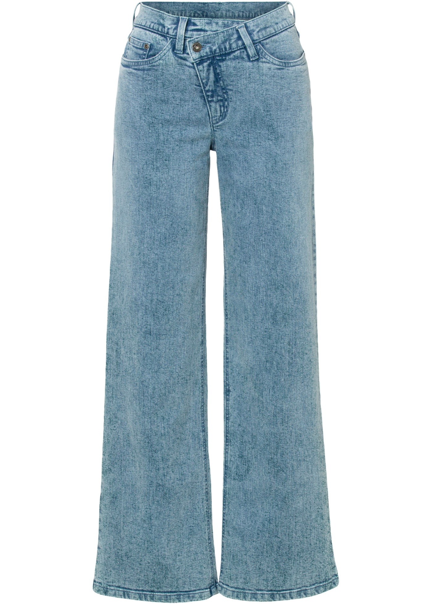 Weite Jeans mit schrägem Bund aus Bio-Baumwolle