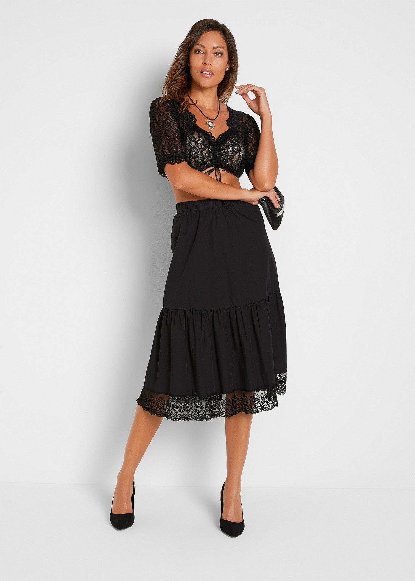 Bluzka koronkowa w ludowym stylu - Bonprix