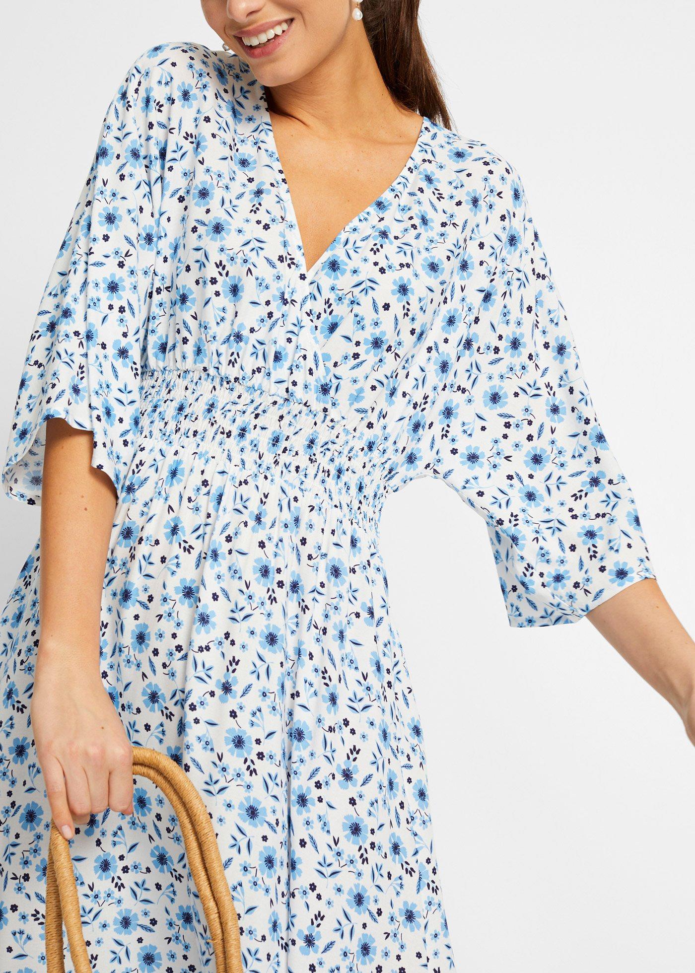 Długa sukienka z czystej wiskozy - Bonprix