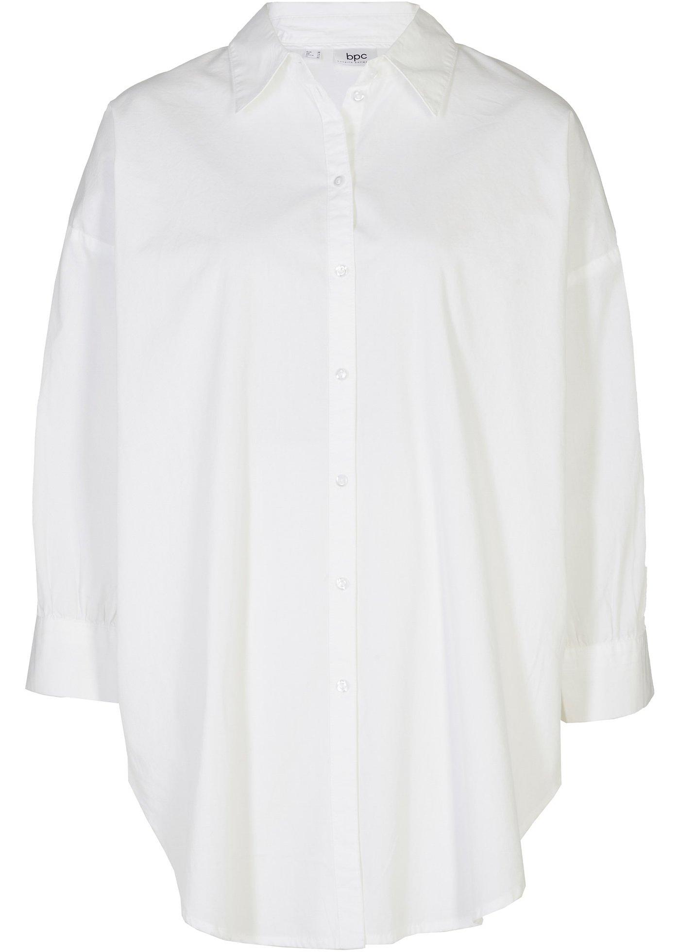 Oversize Bluse aus Baumwolle mit 3/4 Arm