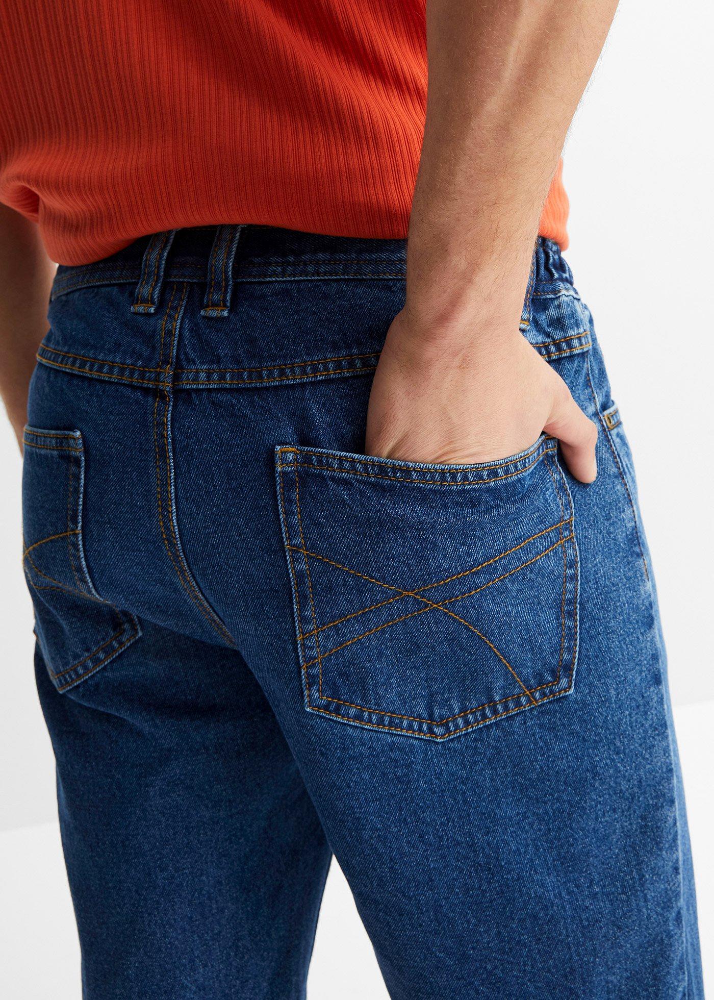 Bermudy dżinsowe z elastyczną gumką w talii, classic fit - Bonprix