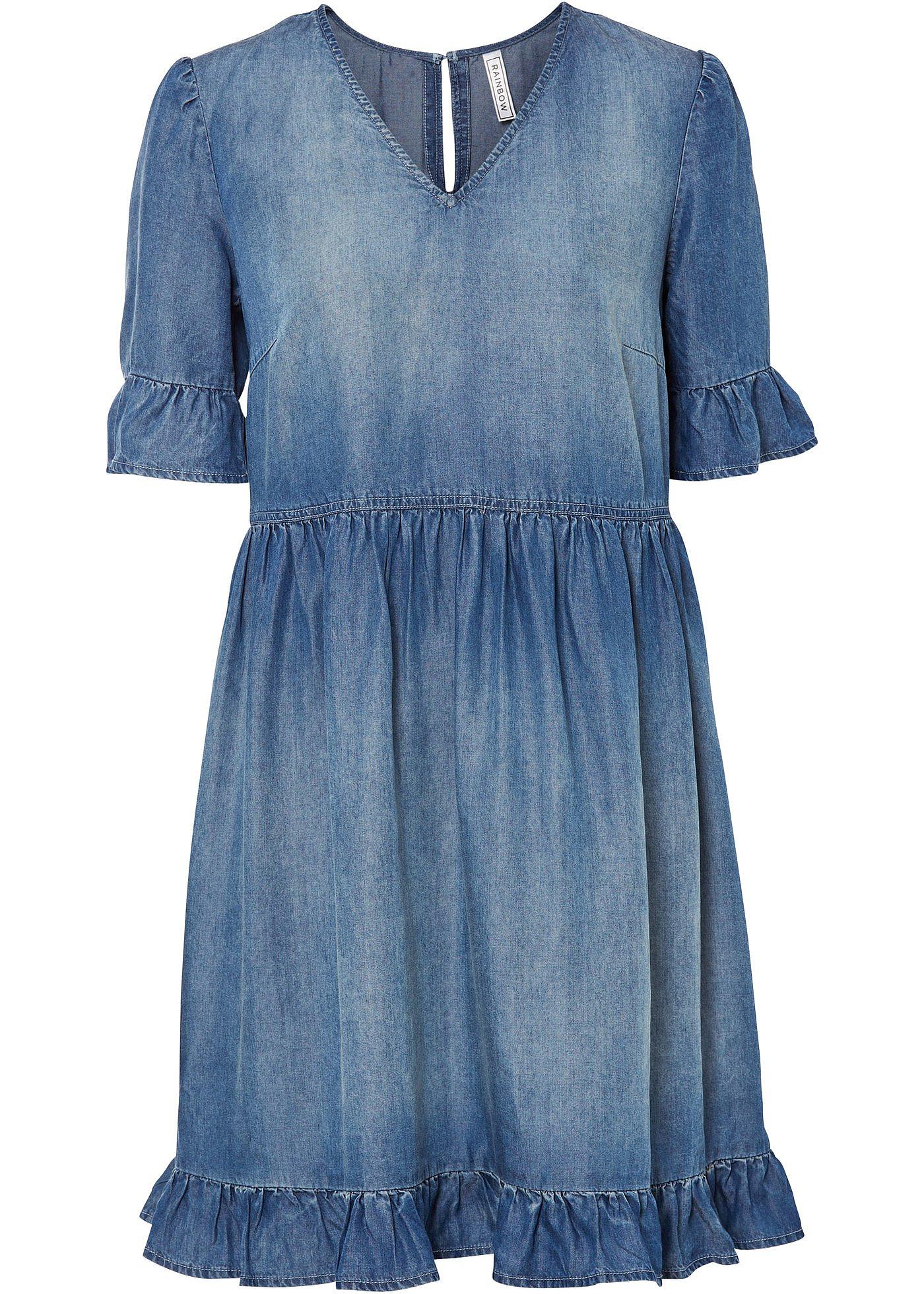 Robe en jean avec volants