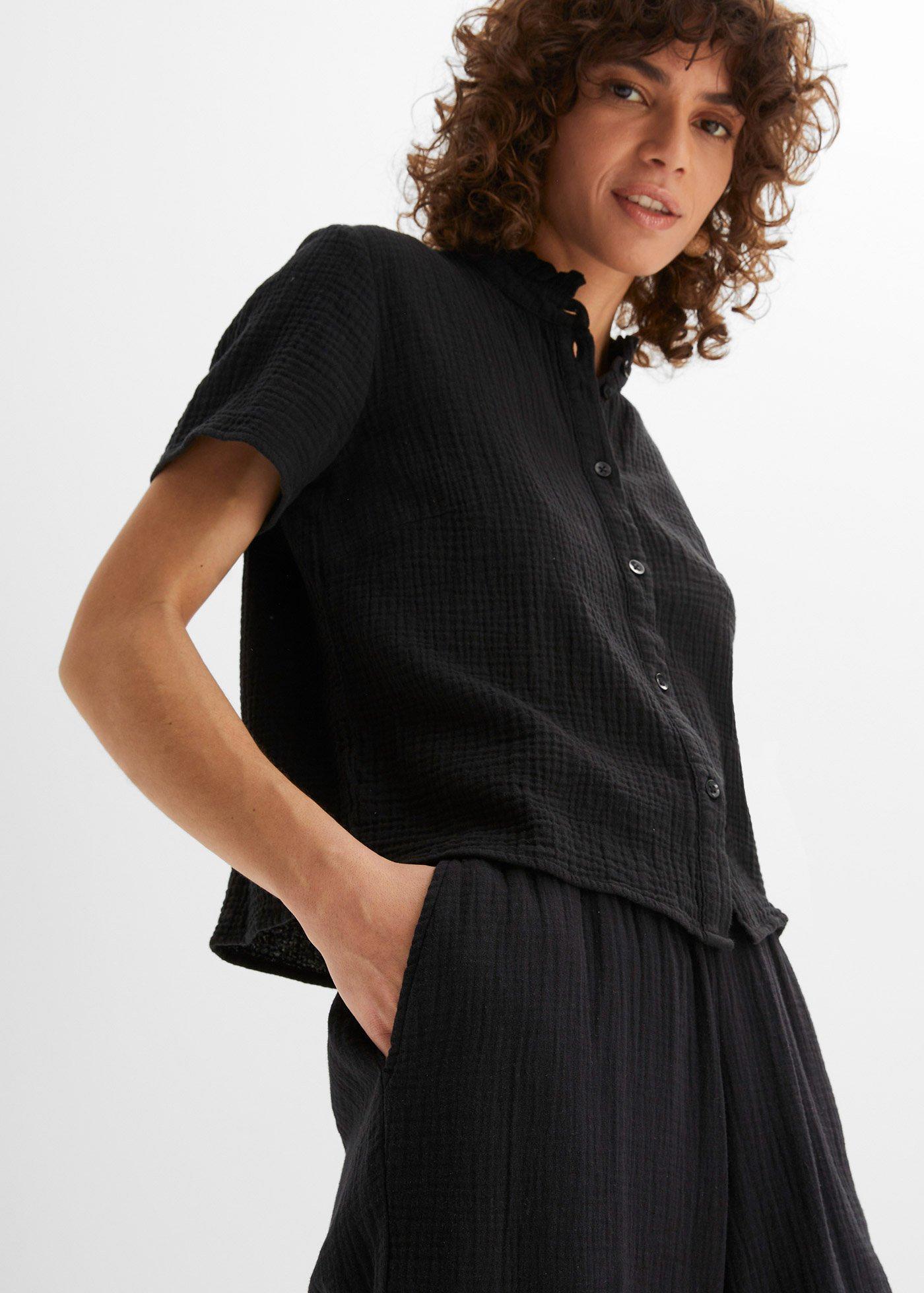 Spodnie culotte muślinowe z bawełny - Bonprix