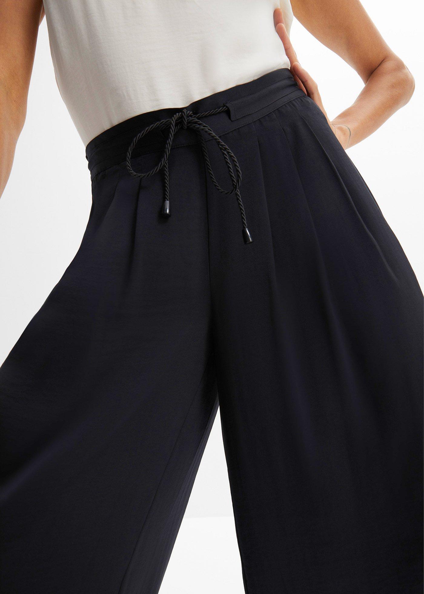 Spodnie culotte z lejącej satyny - Bonprix