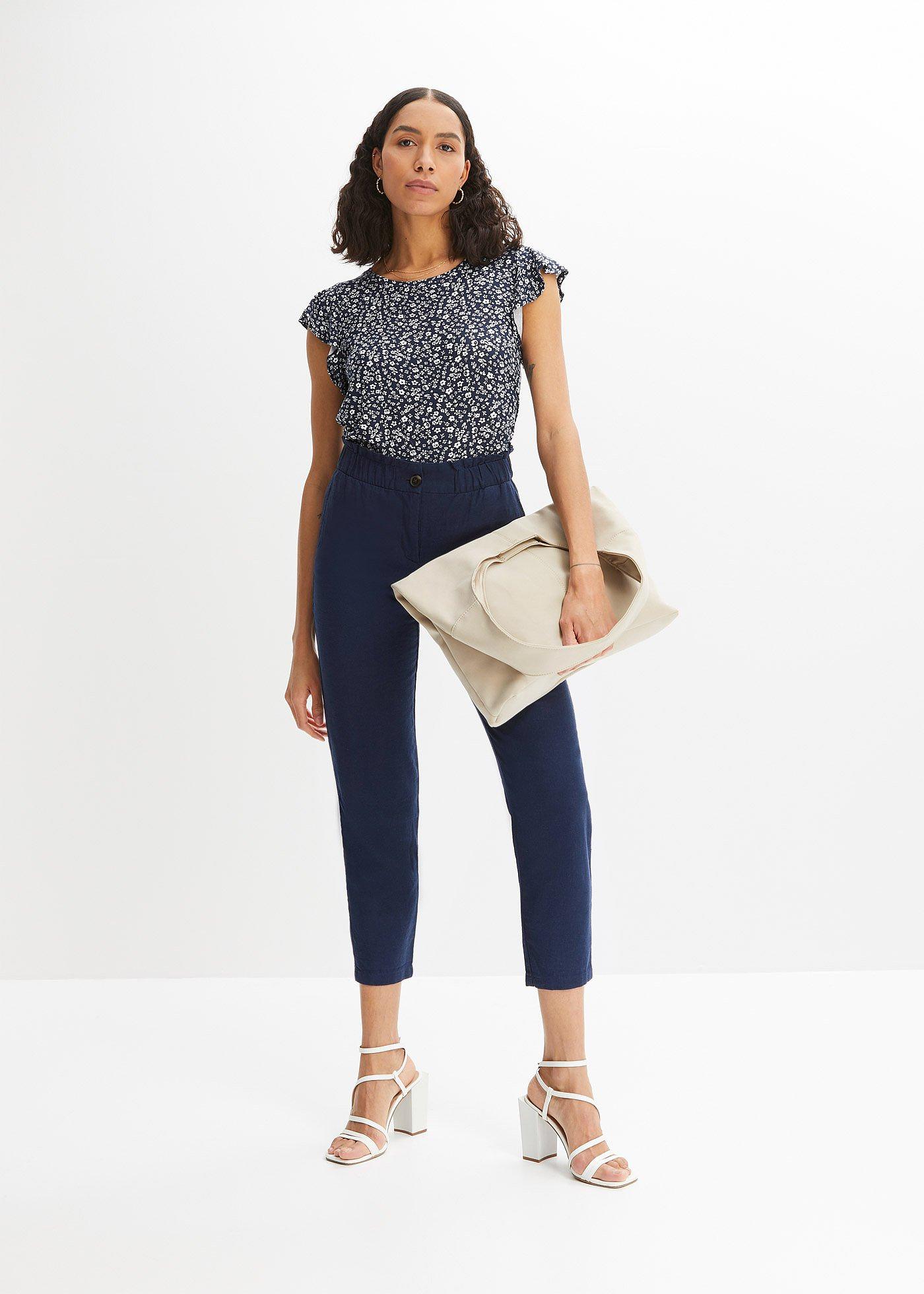 Shirt z rękawami z falbanami - Bonprix