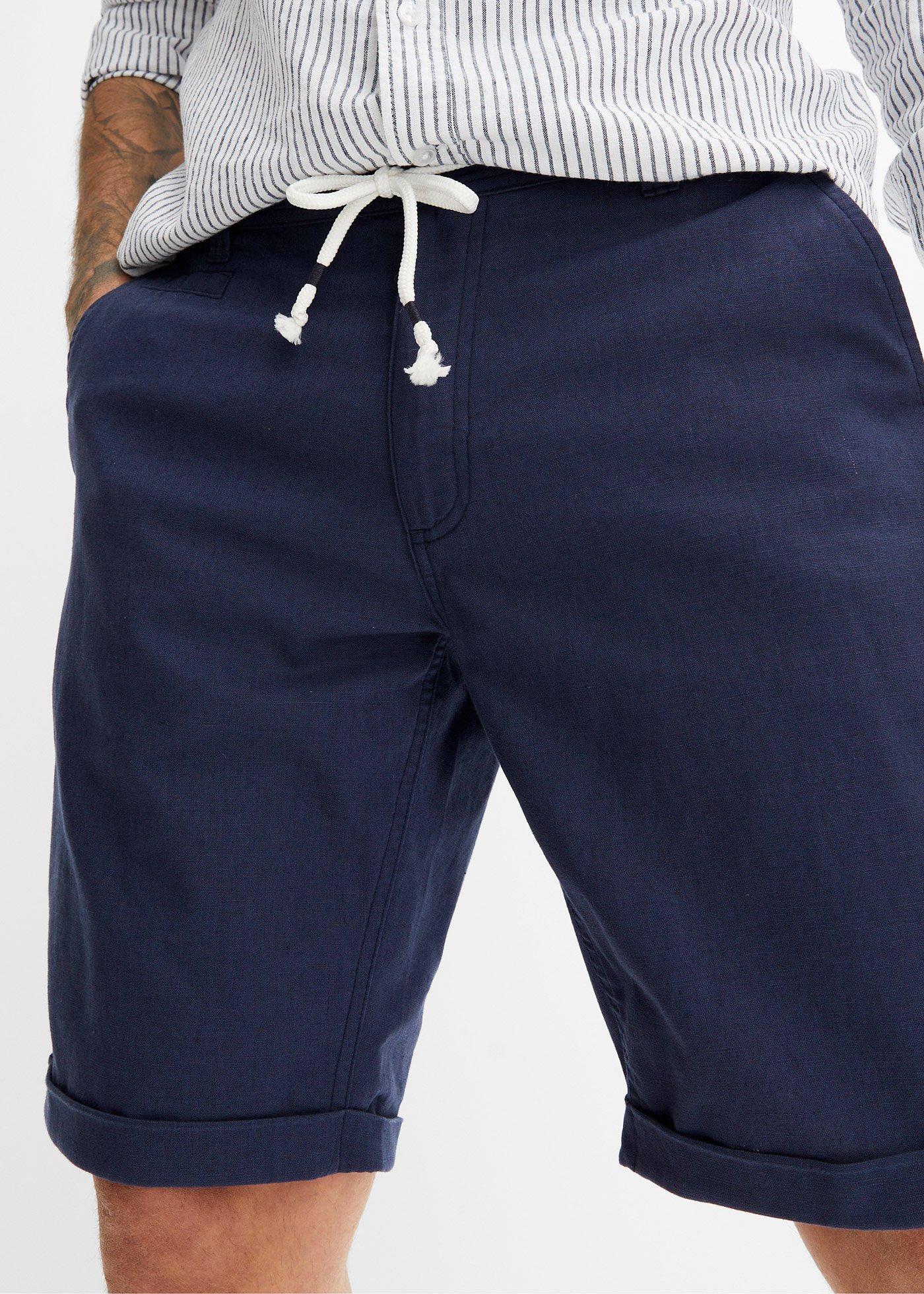 Bermudy Regular Fit z materiału z domieszką lnu - Bonprix