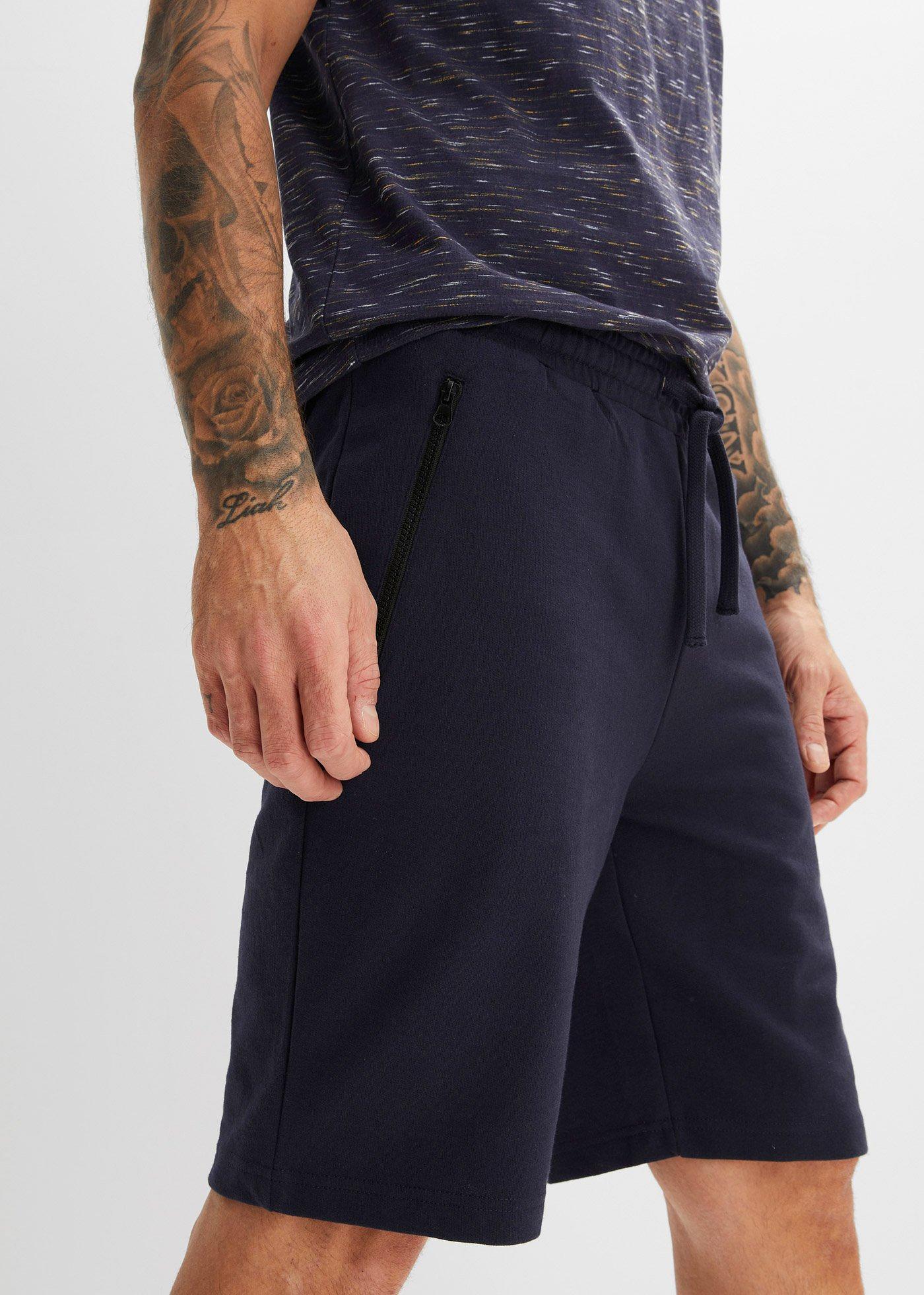 Bermudy dresowe z praktycznymi kieszeniami na zamek - Bonprix