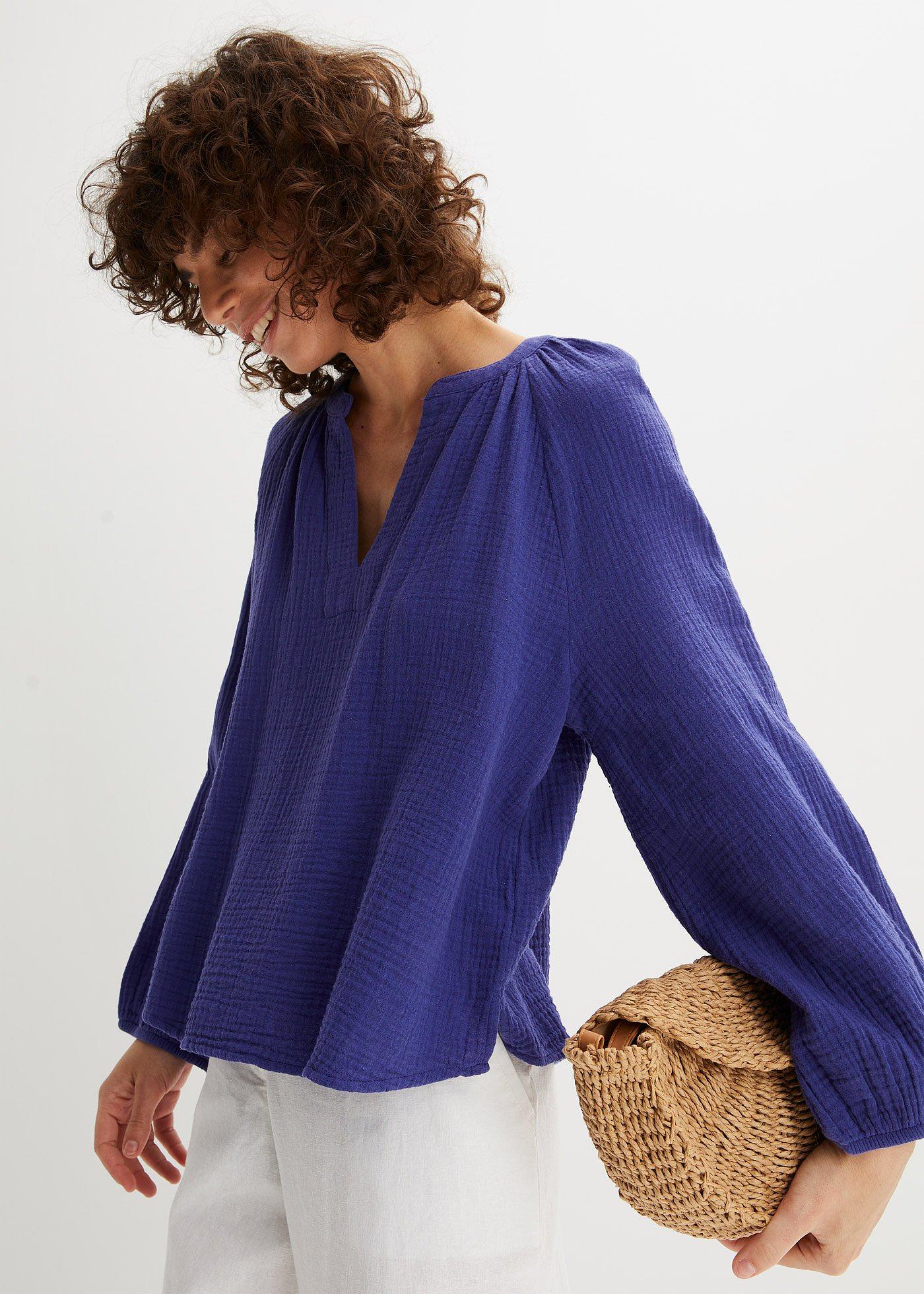 Bluzka muślinowa oversize - Bonprix