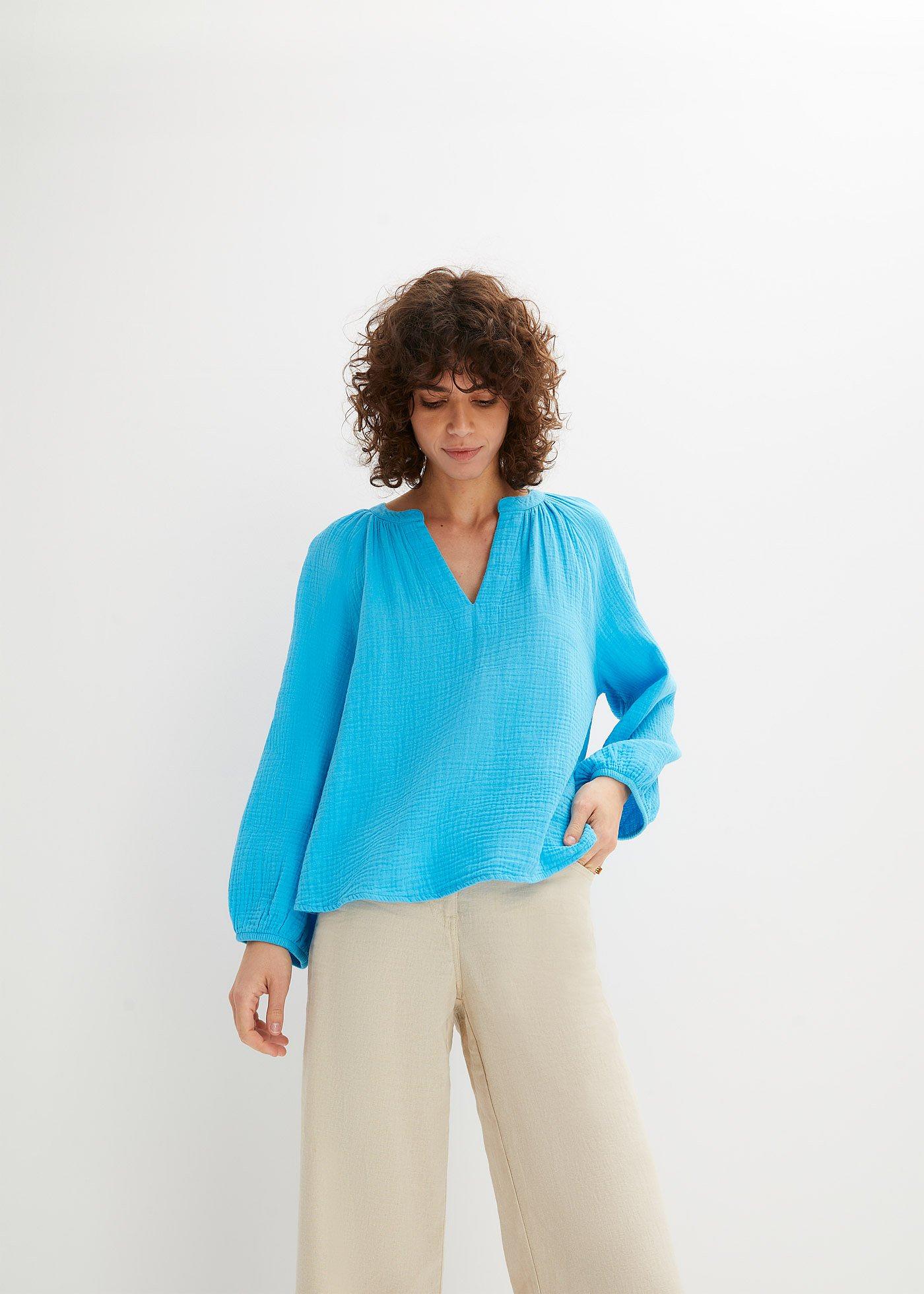 Bluzka muślinowa oversize - Bonprix