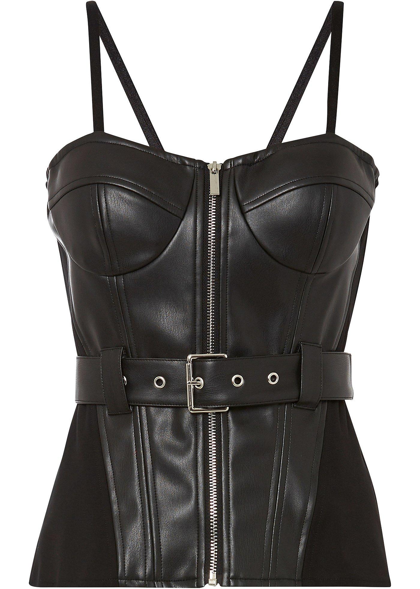 Bustier-Top, Lederimitat