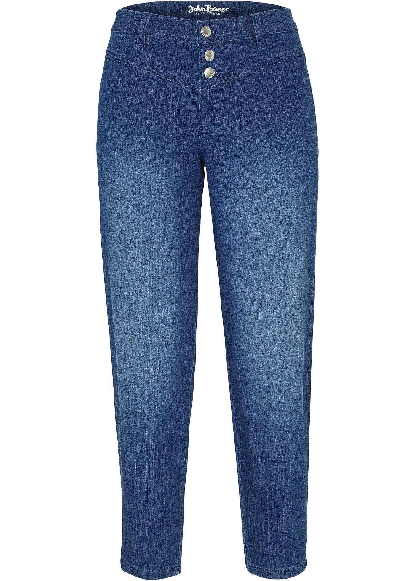 Mom Jeans Mid Waist, knieumspielend